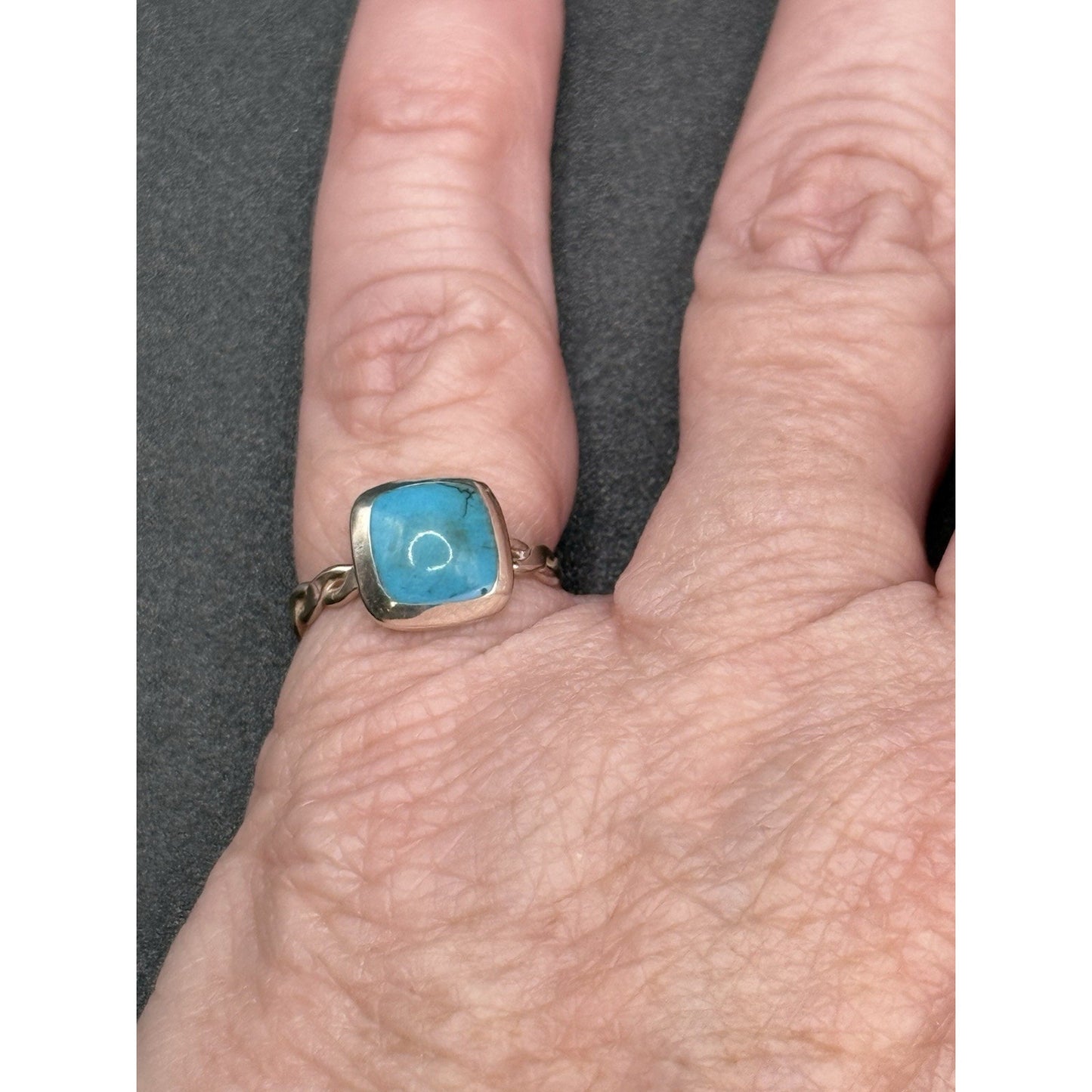 New Condition Sterling Silver Turquoise Ring Size 5.00 925 P19