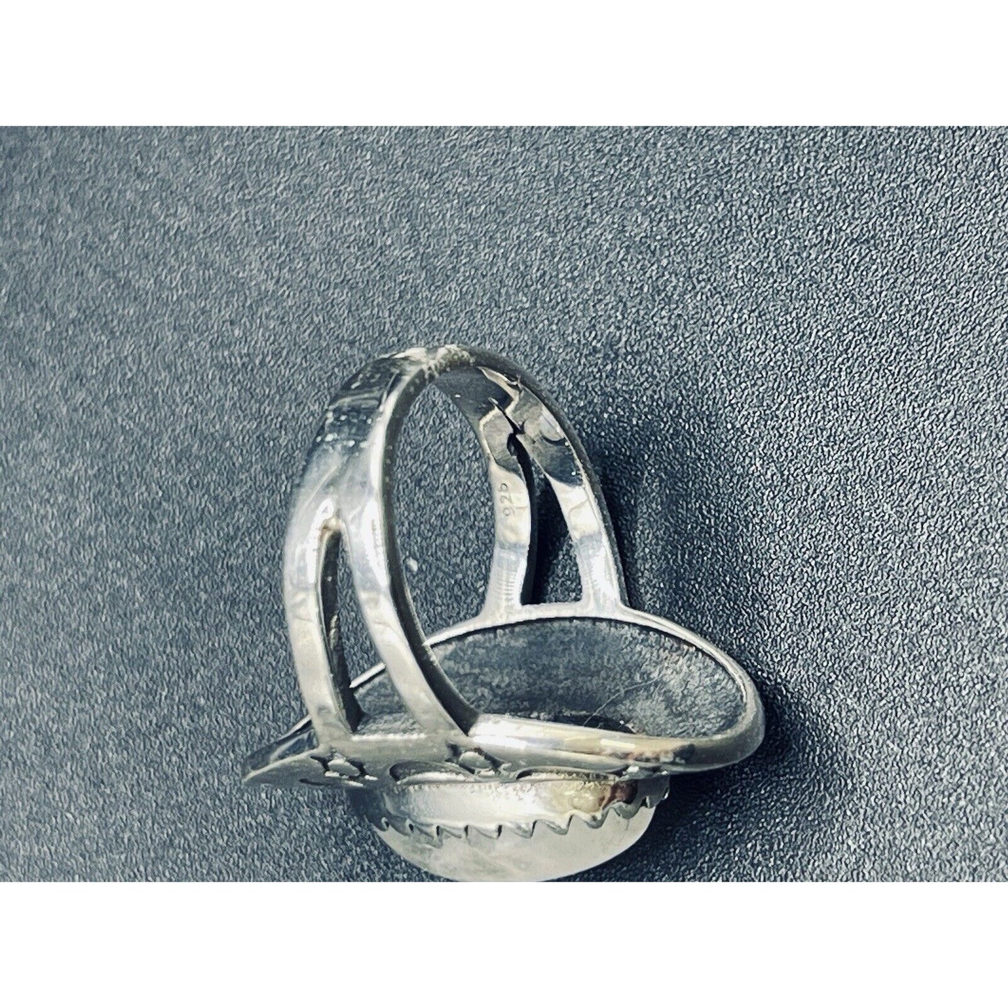 New Condition Sterling Silver Moonstone Ring Size 7.00 Sun Moon