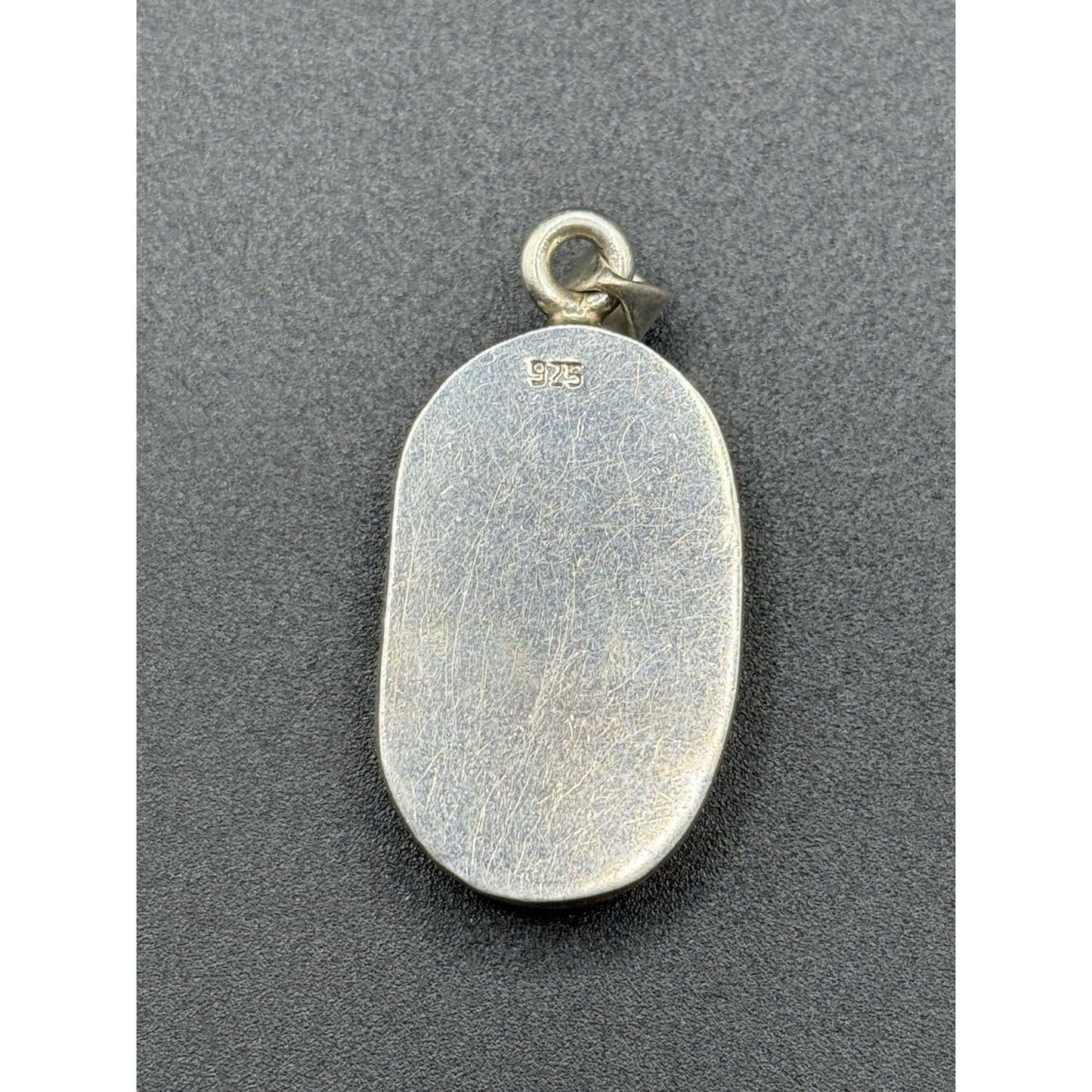 Large Vintage Sterling Silver Dichroic Glass Pendant 925 P19