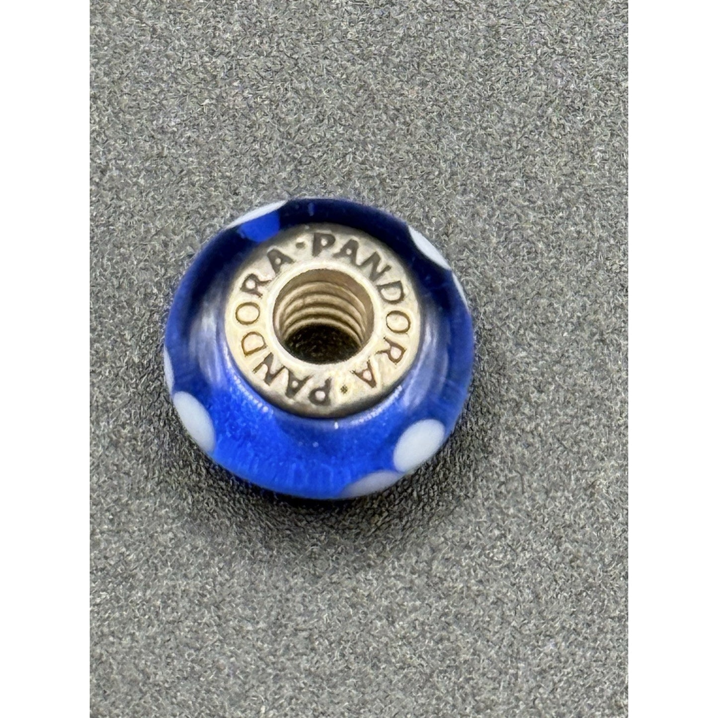 Pandora Blue Murano Glass Flower Charm N19