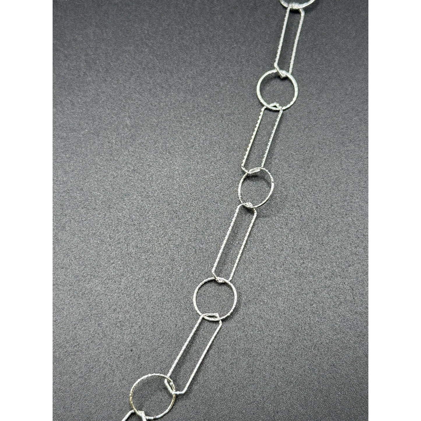 New Condition 30” Sterling Silver Staples Circles Chain Necklace 925
