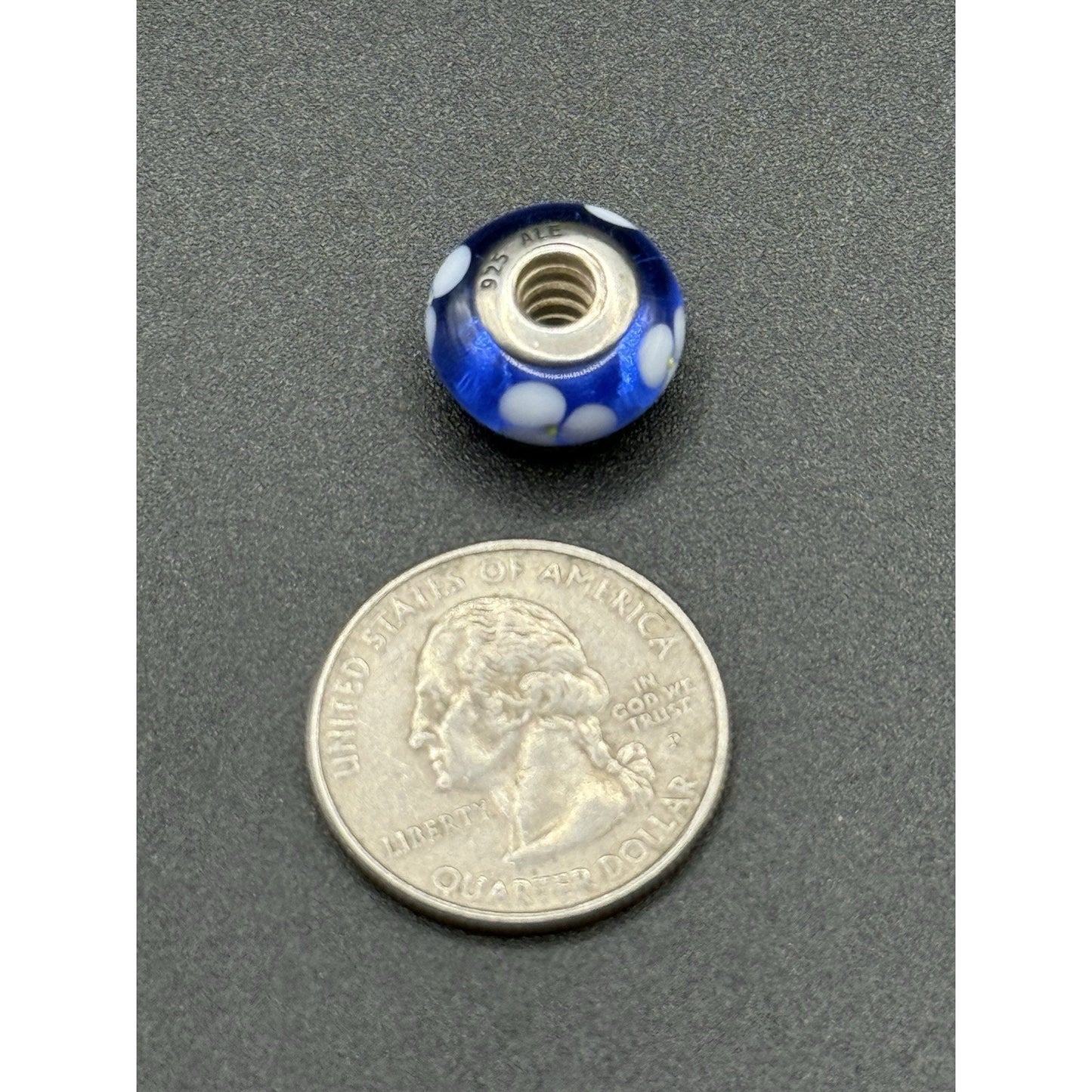 Pandora Blue Murano Glass Flower Charm N19
