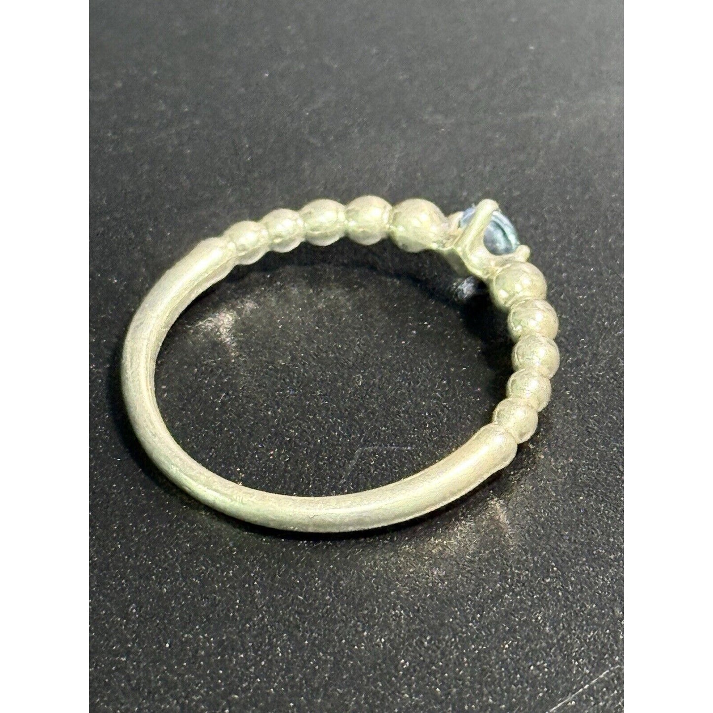 Pandora Sterling Silver Blue Topaz December Ring Size 9.00 M28