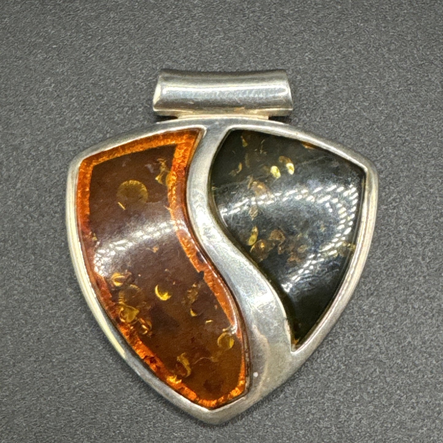 Large Multi Amber Pendant Slider 925 P2