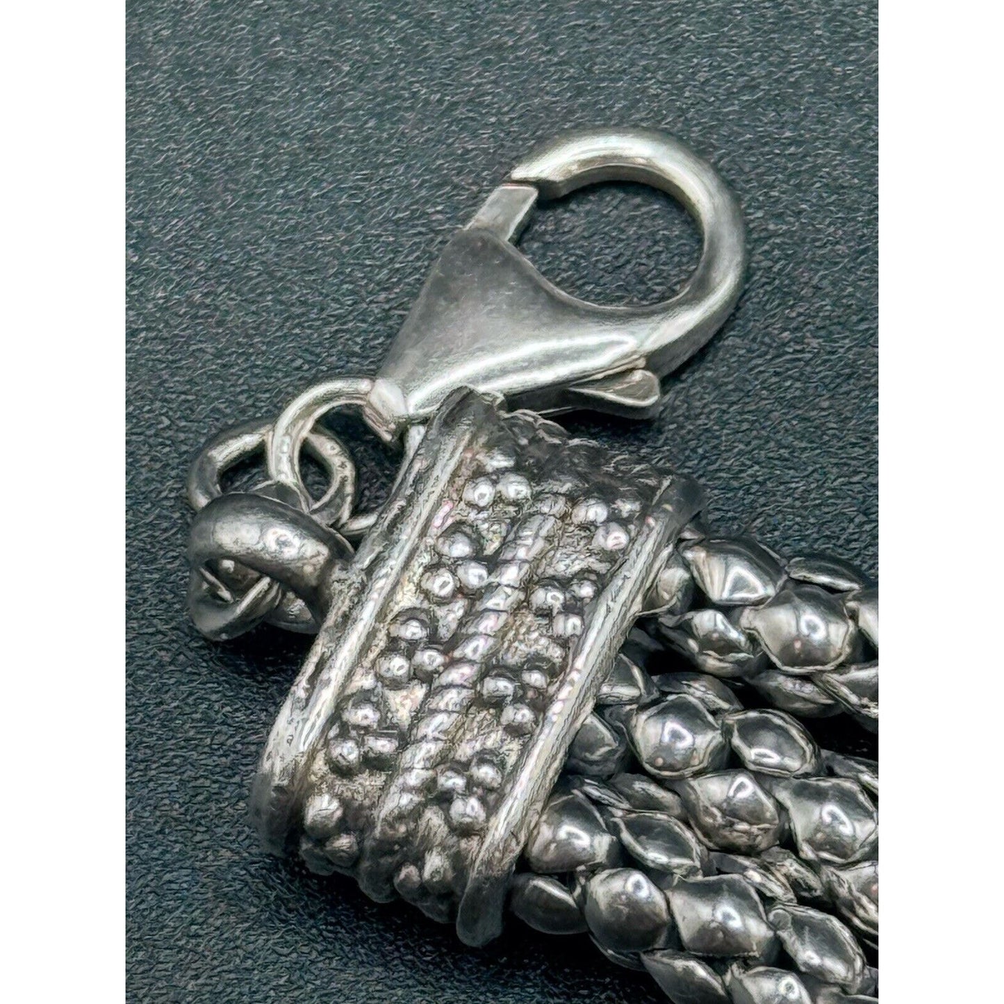 7.5" Vintage Sterling Silver Triple Strand Bracelet 45 Grams M15