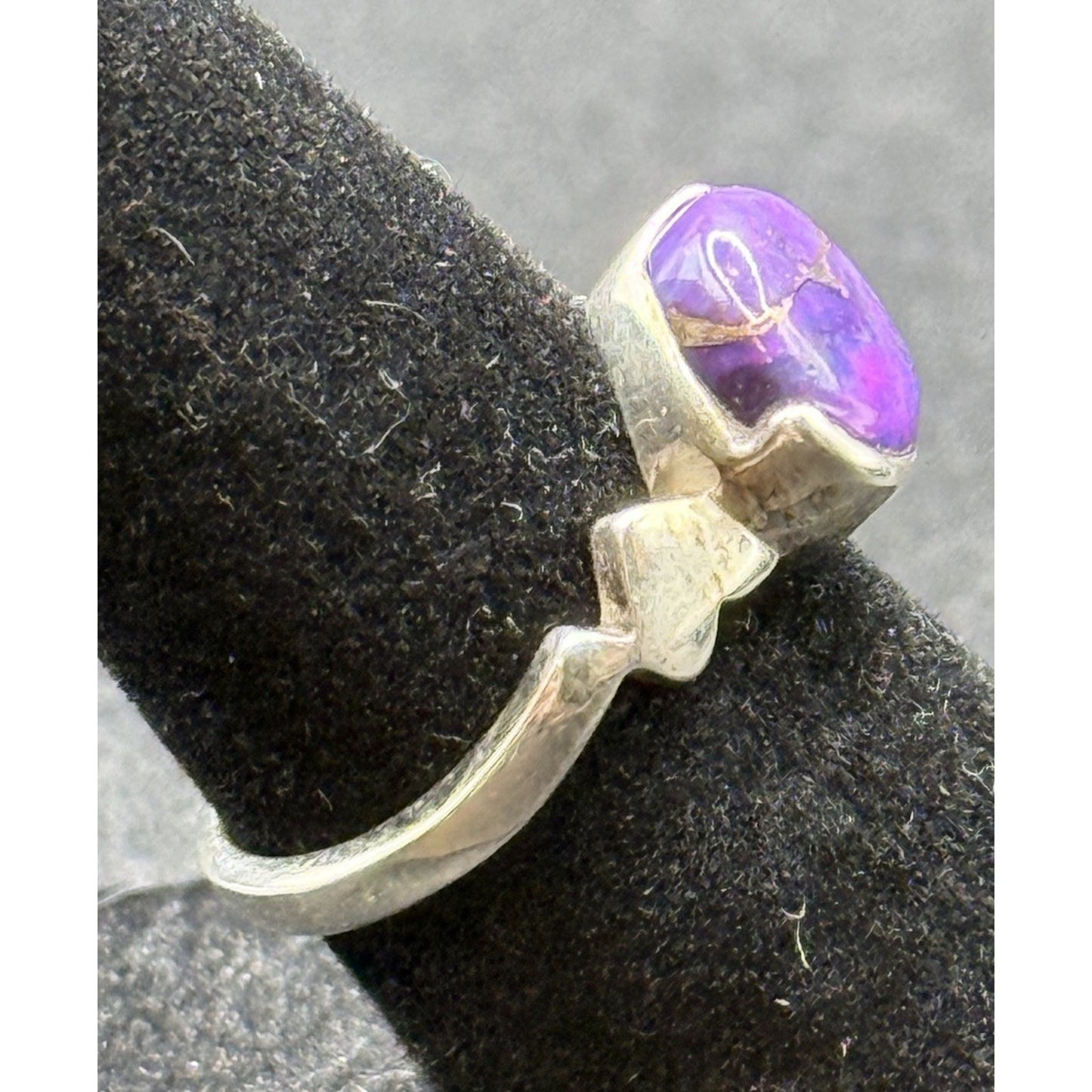 New Condition Sterling Silver Copper Purple Turquoise Ring Size 5.00 P19