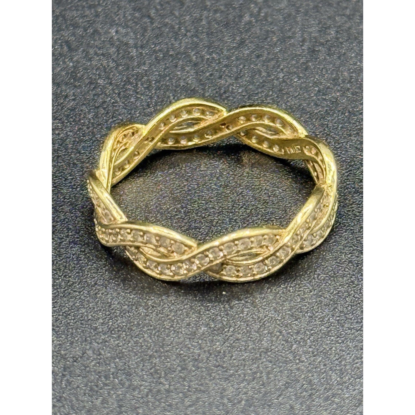 Gold Sterling Silver Cubic Zirconia Twist Ring Size 9.75 Q23