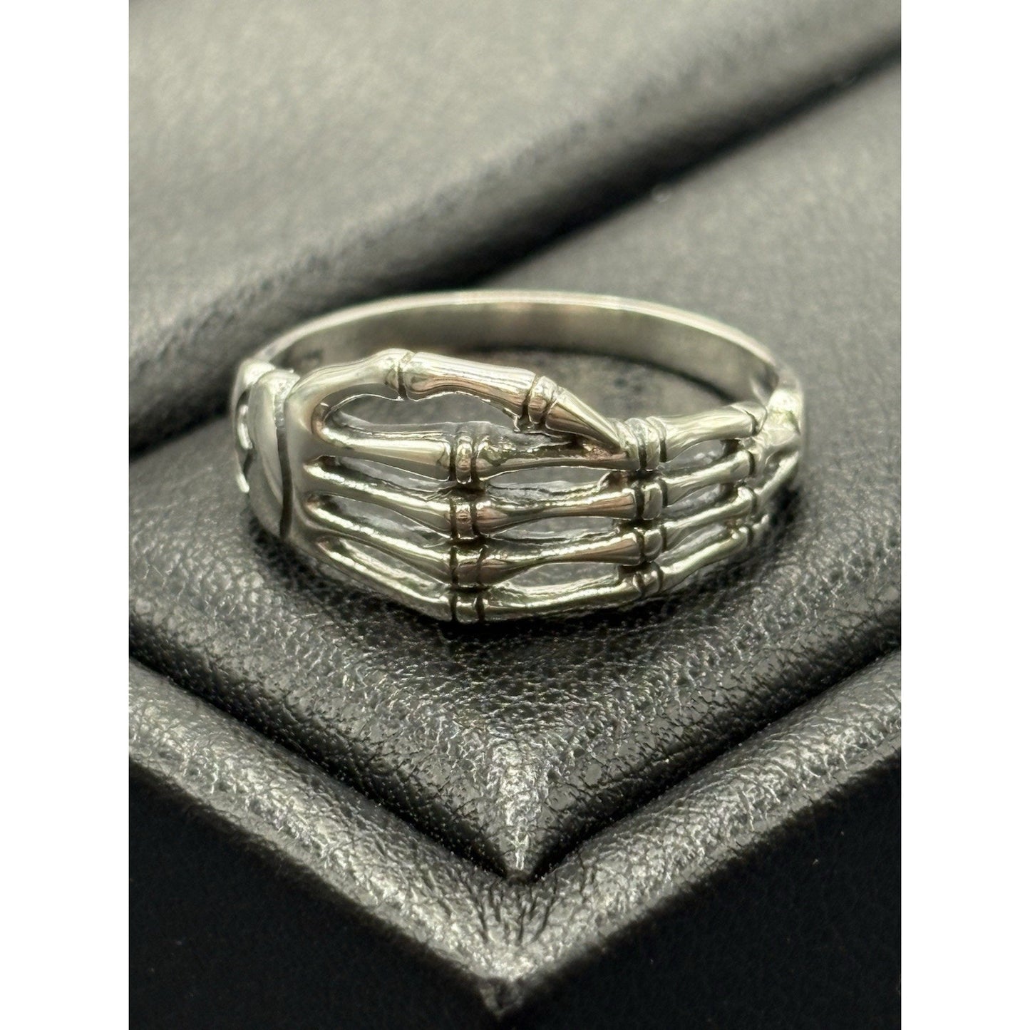 New Condition Sterling Silver Skeleton Hands Size 7