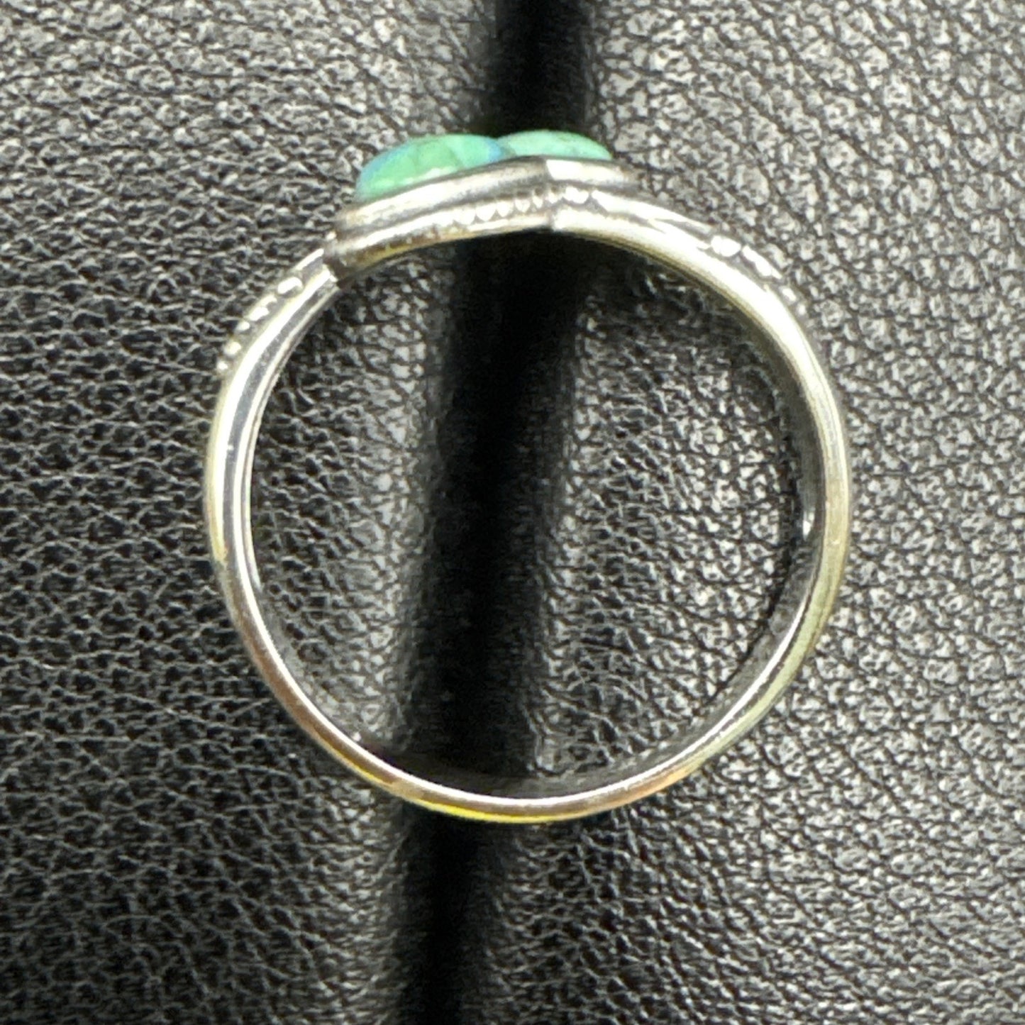 New Condition Sterling Silver Dual Turquoise Bypass Ring Size 7