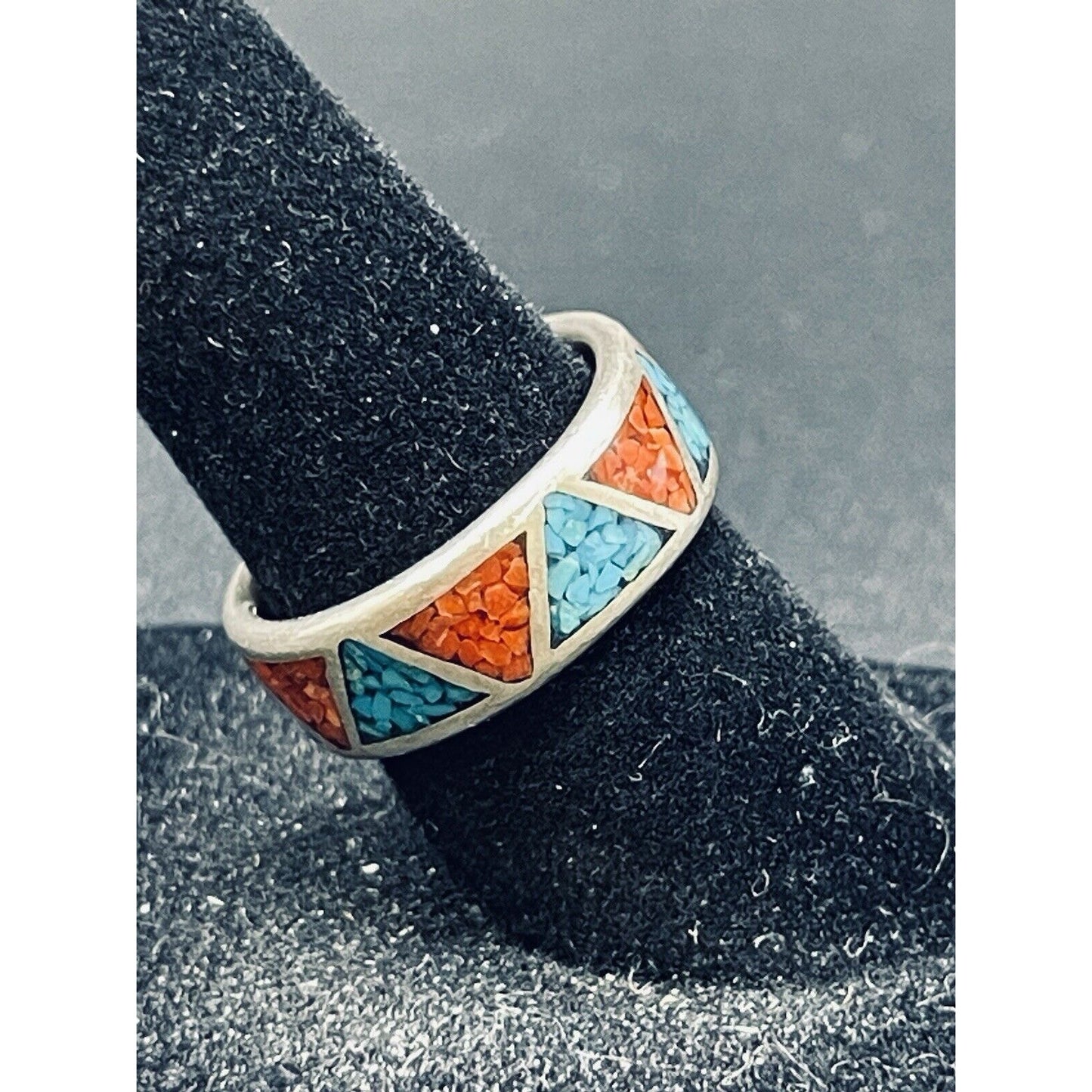 Carolyn Pollack Sterling Silver Turquoise Inlay Ring Size 6.00 K13