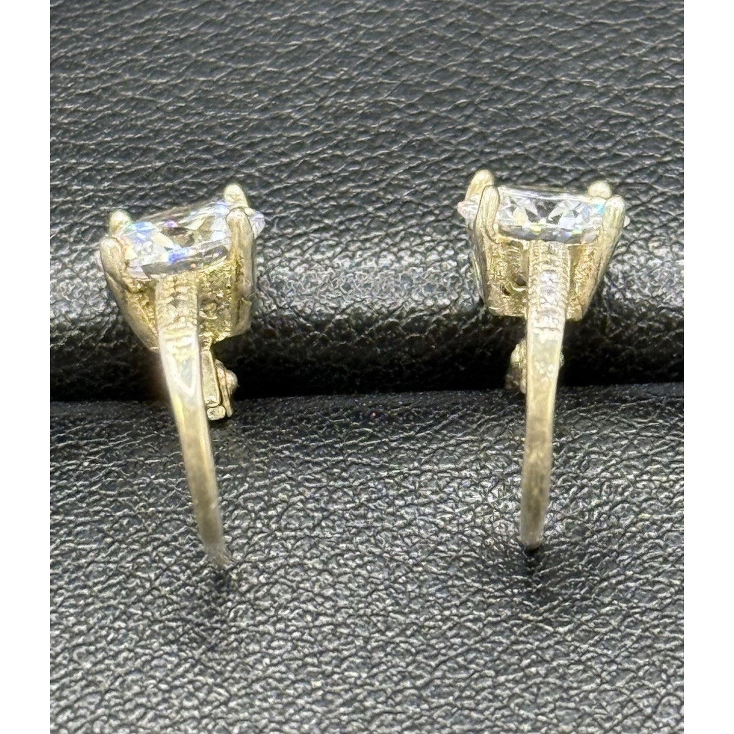 Vintage Sterling Silver Cubic Zirconia Dainty Dangle Earrings 925 P10