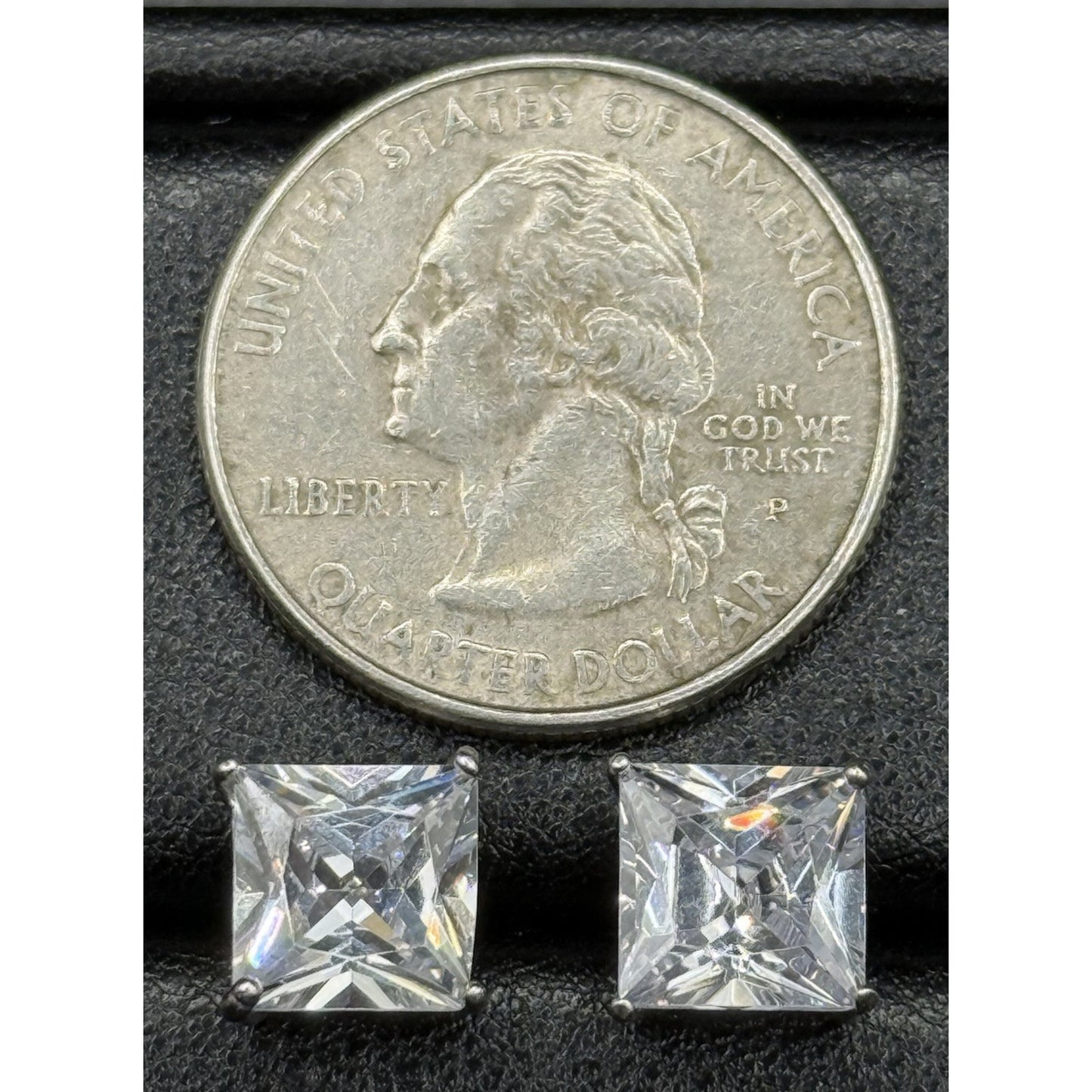 JTV EUC Bella Luce Sterling Silver Princess Stud Earrings 925 N19