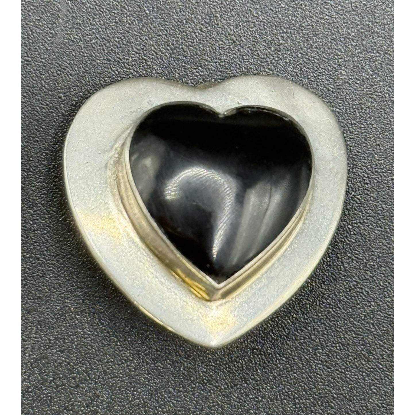 Taxco Los Balleateros Onyx Heart Clipon Earrings MM34 925 Q21