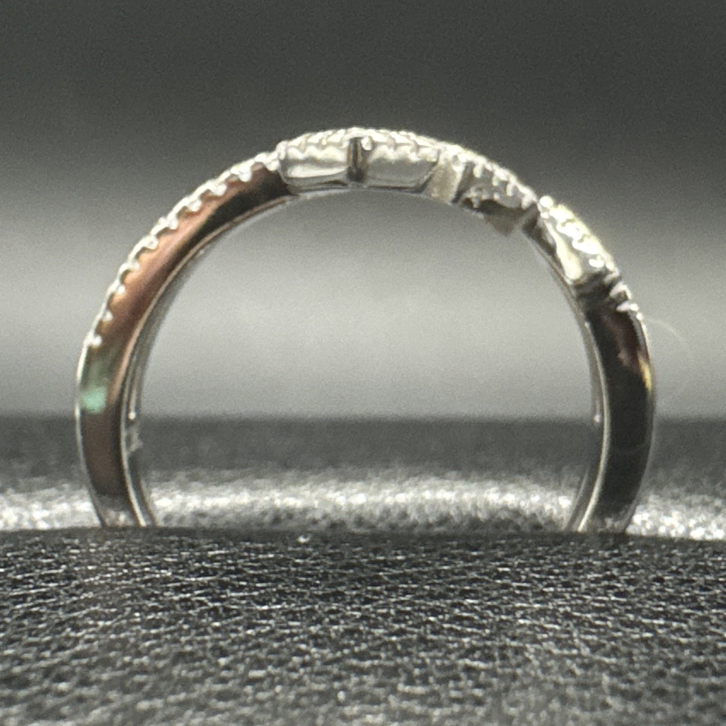 New Condition Sterling Silver CZ Open Lateral Cross Ring 3g 925 Size 7