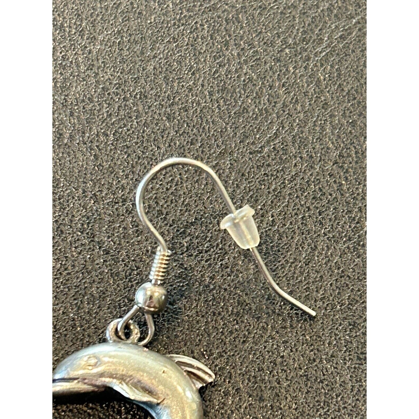 Vintage Sterling Silver Dolphin Dangle Earrings 925 K29