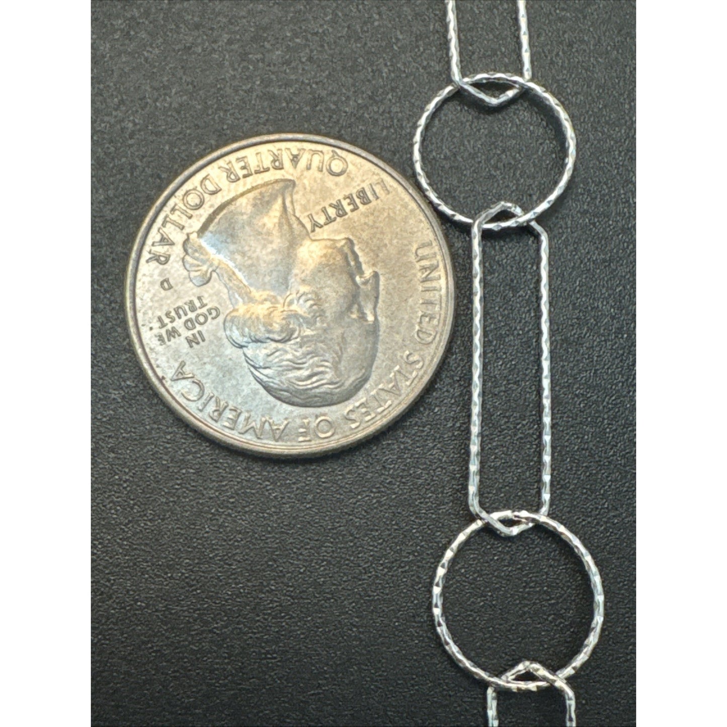 24” New Condition Sterling Silver Open Circle Chain Necklace 8g 925 U5