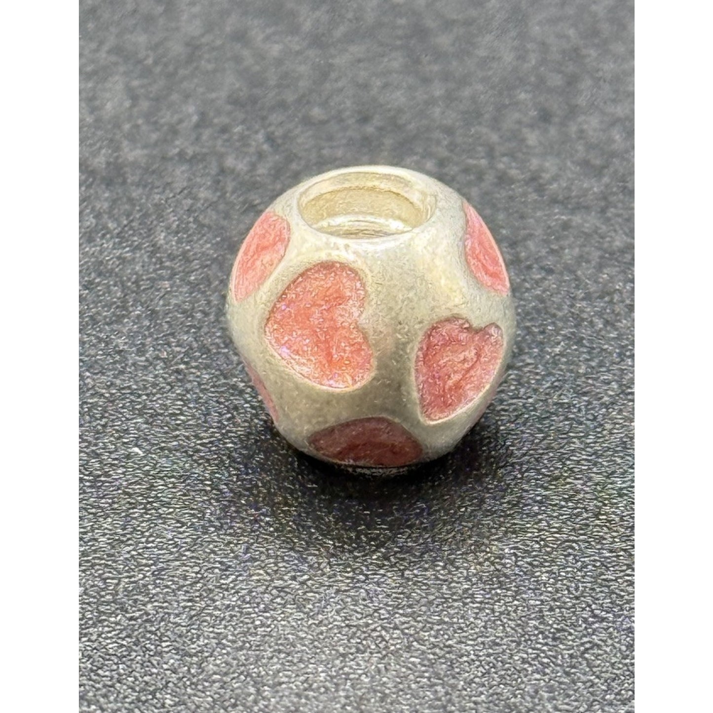 Pandora Sterling Silver Enamel Pink Heart Charm ALE P12