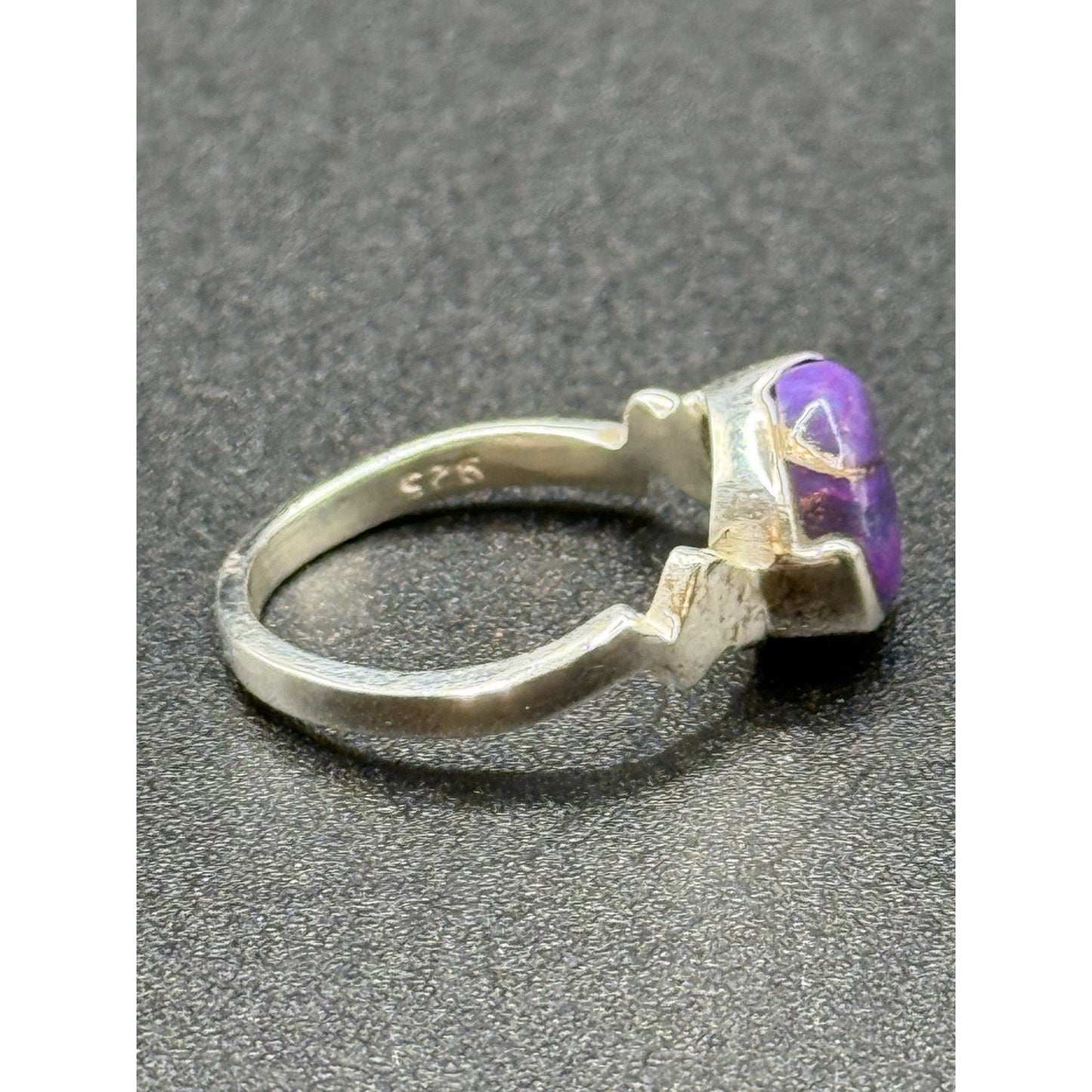 New Condition Sterling Silver Copper Purple Turquoise Ring Size 5.00 P19
