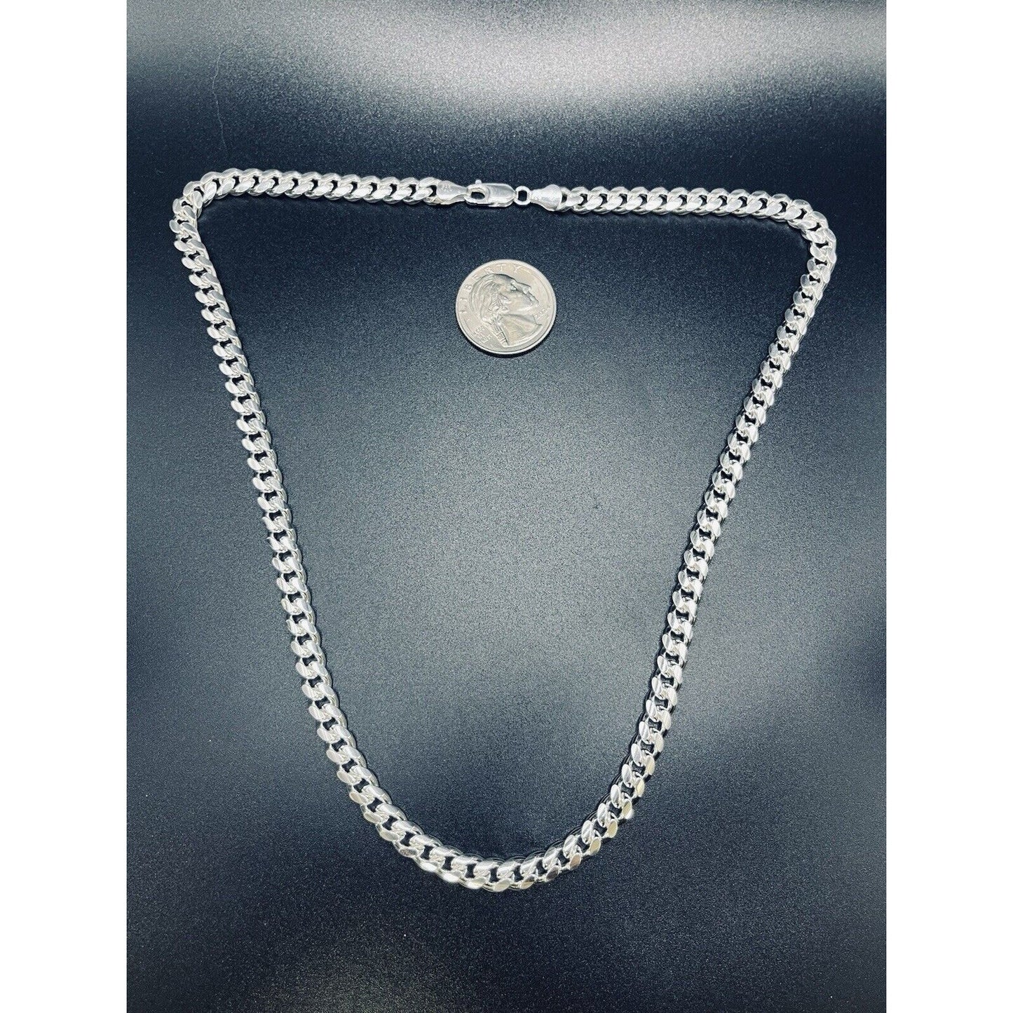New Condition 20” Sterling Silver 6MM Curb Link Chain Necklace 55 Grams 925 L18