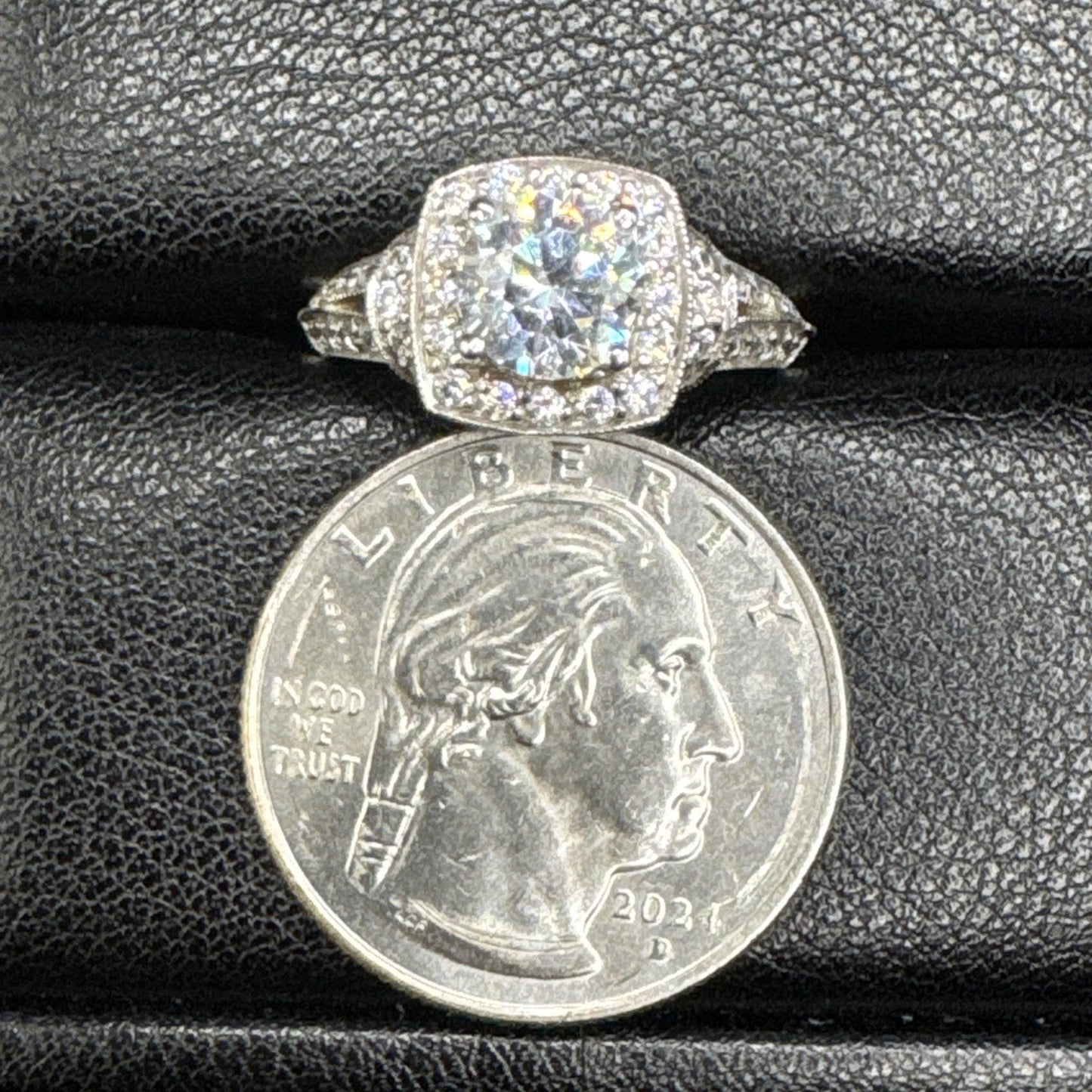 EUC Sterling Silver CZ Engagement Ring 925 Size 6.5 #3 P2