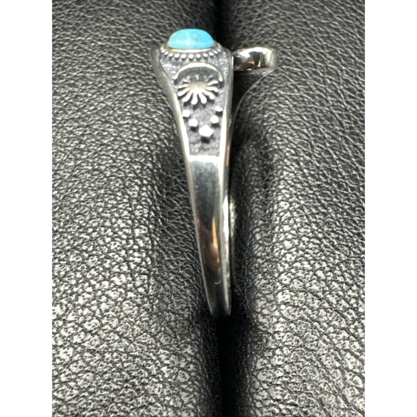 New Condition Sterling Silver Turquoise Celestial Sun Moon Stars Ring Size 7