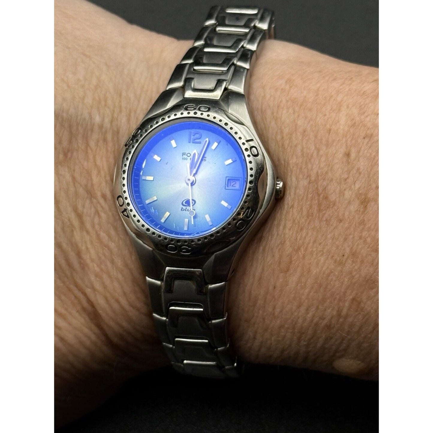 6” Fossil Blue Ladies 30MM New Battery N12
