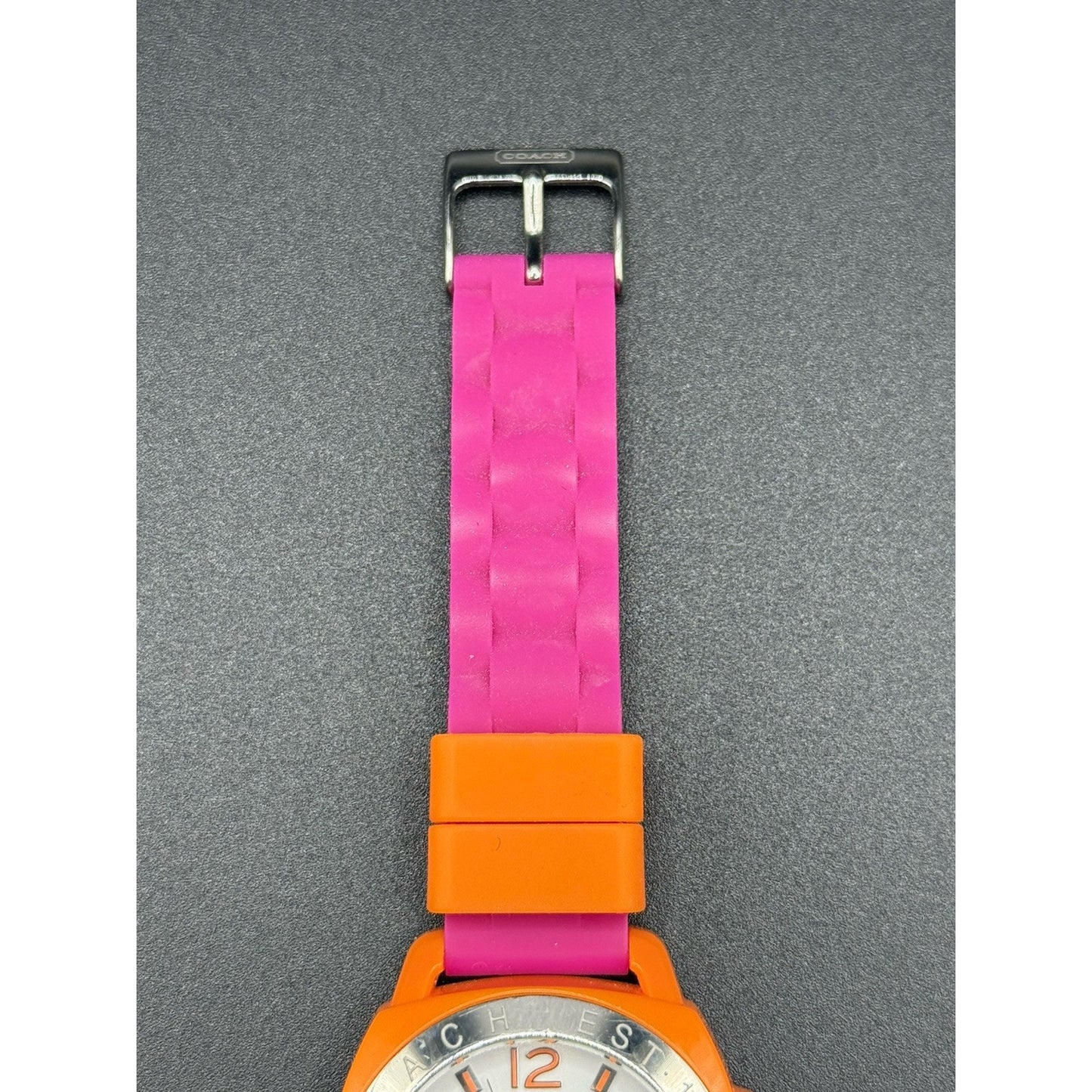 Coach 40MM Orange Pink Rubber Watch N19