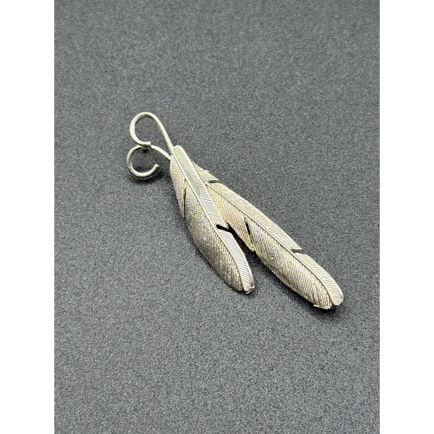 Modernist Sterling Silver Fearher Brooch Pin P5