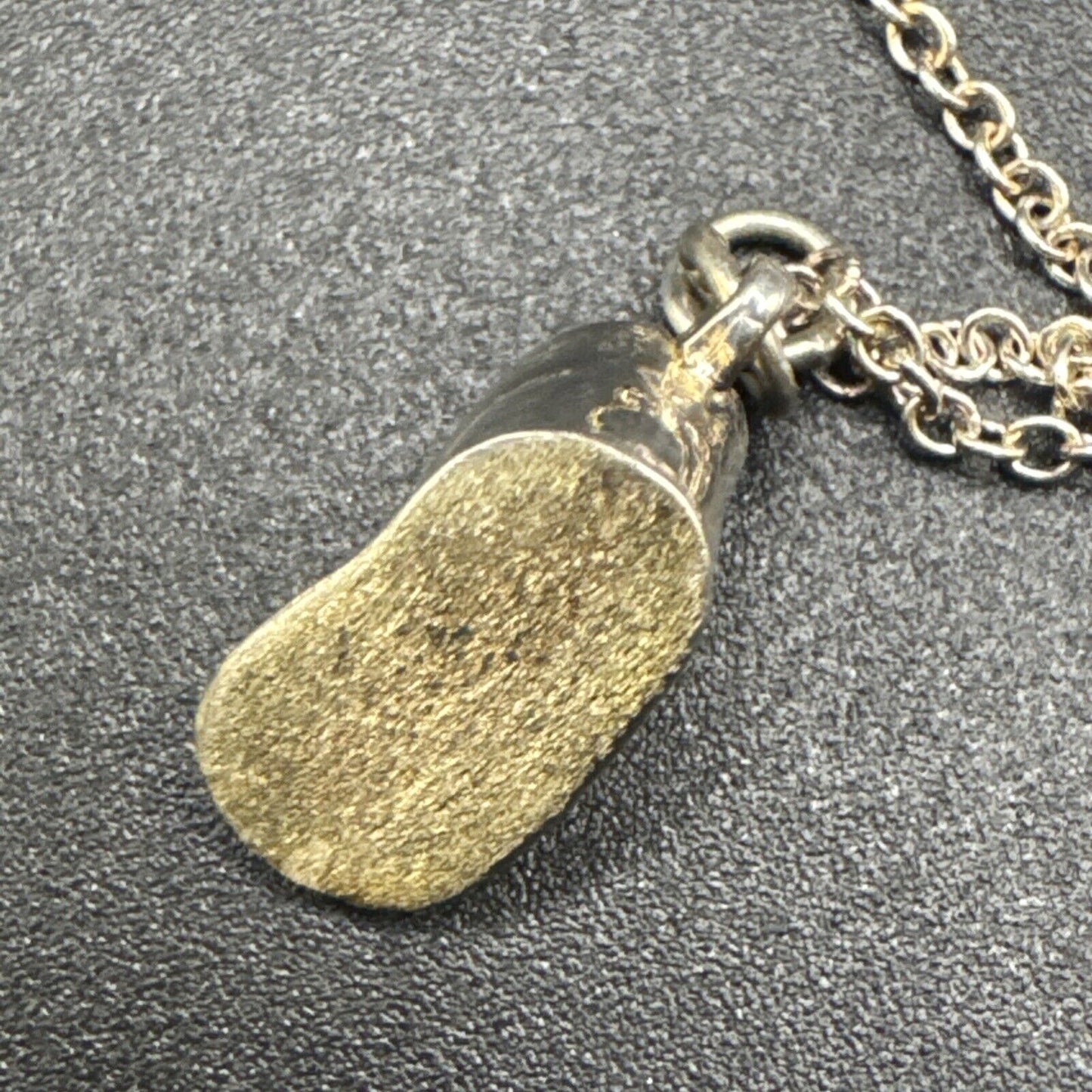 20” Sterling Silver Blue Gemstone Baby Booty Pendant Necklace 925 N1