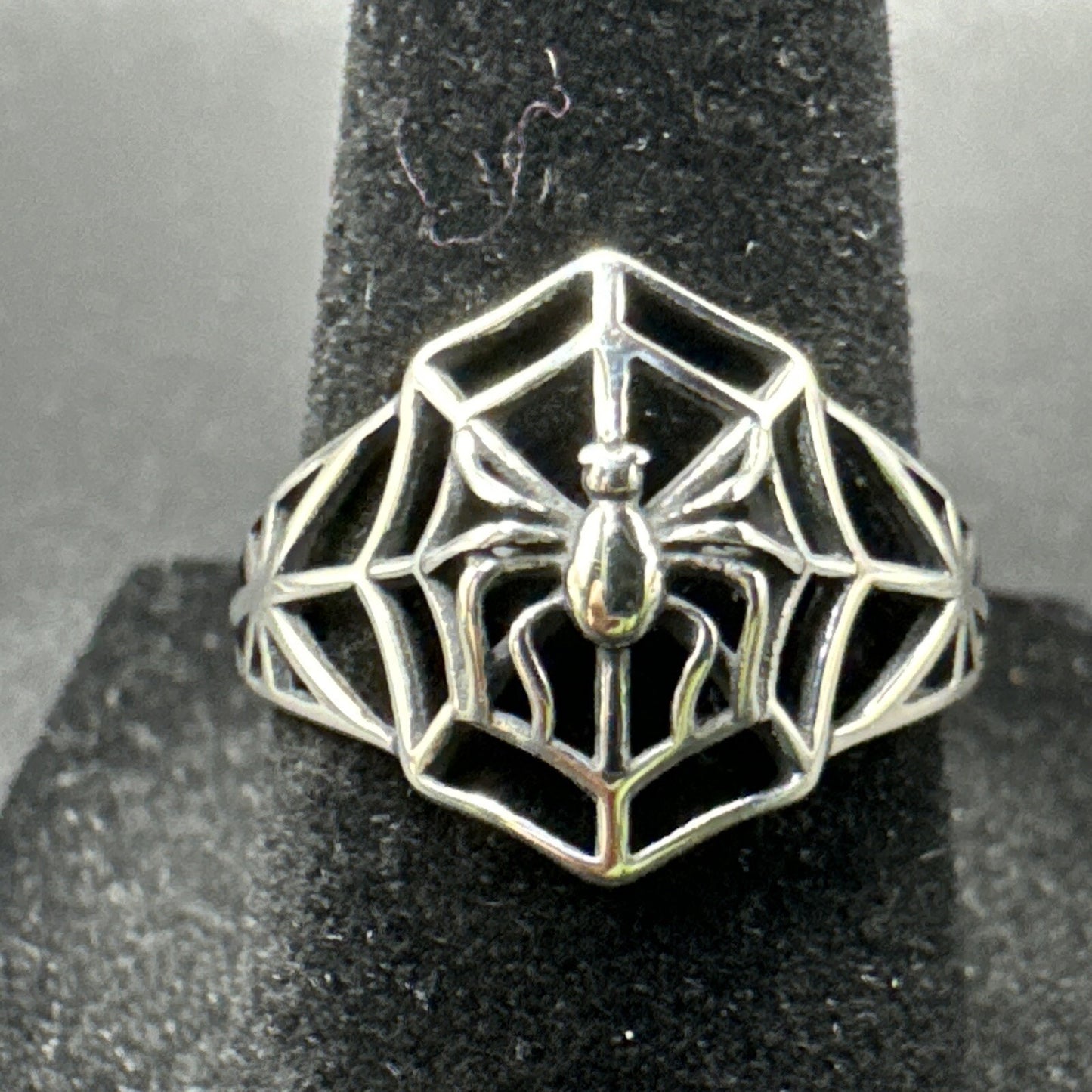 New Condition Sterling Silver Spider Web Ring 925 Size 7