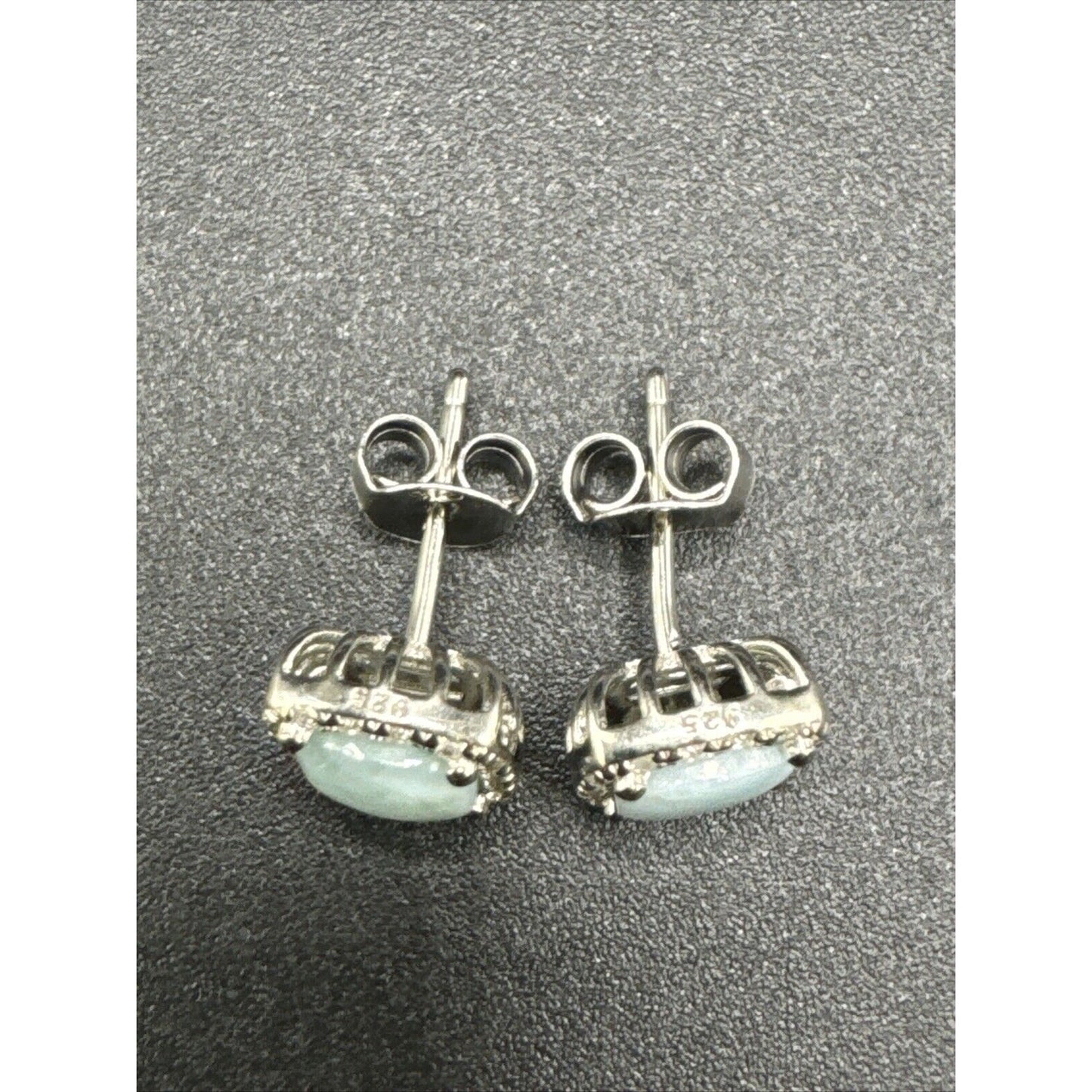 New Condition Sterling Silver Laramar CZ Stud Earrings
