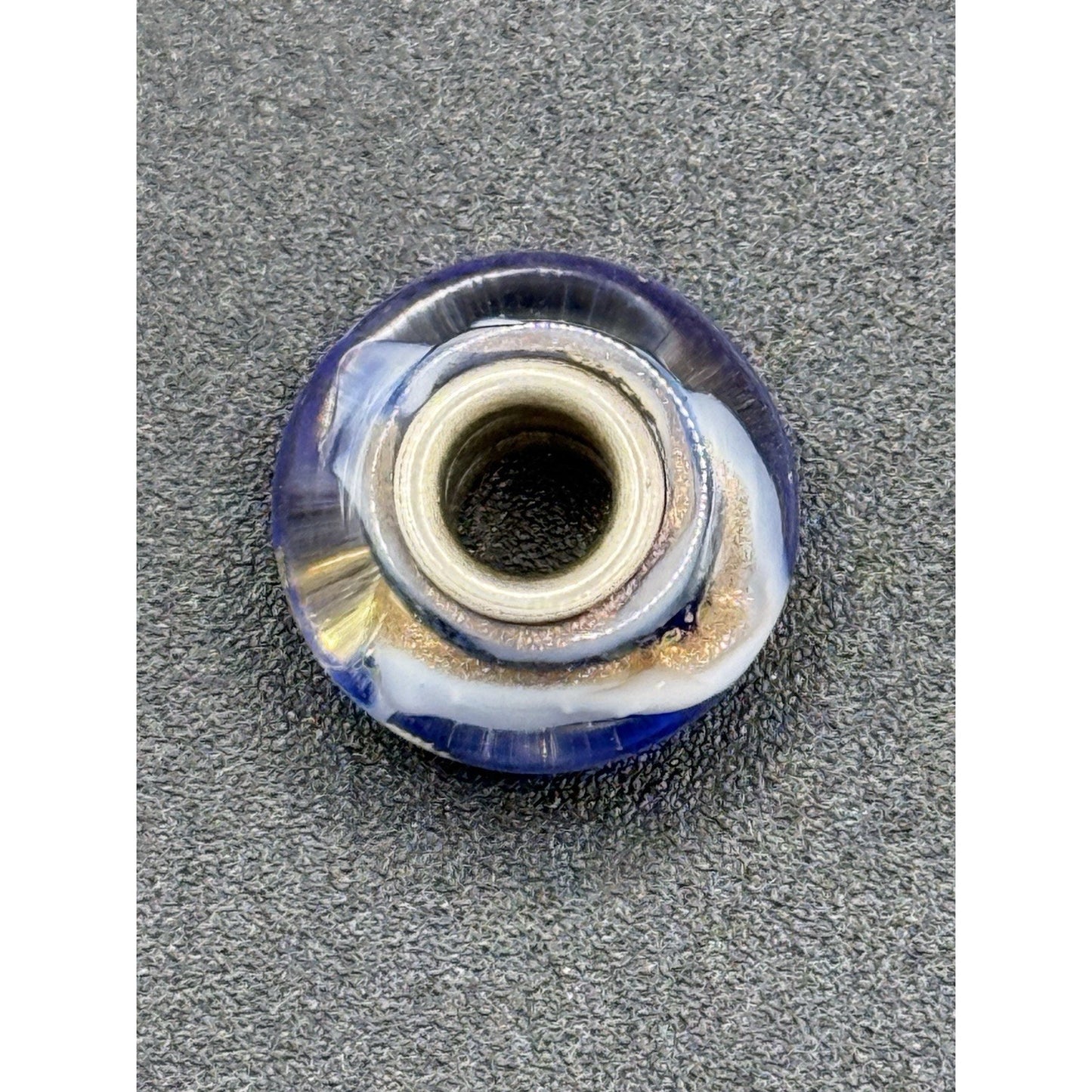 Camilla Sterling Silver Blue Shimmering Gold Murano Glass Charm P18