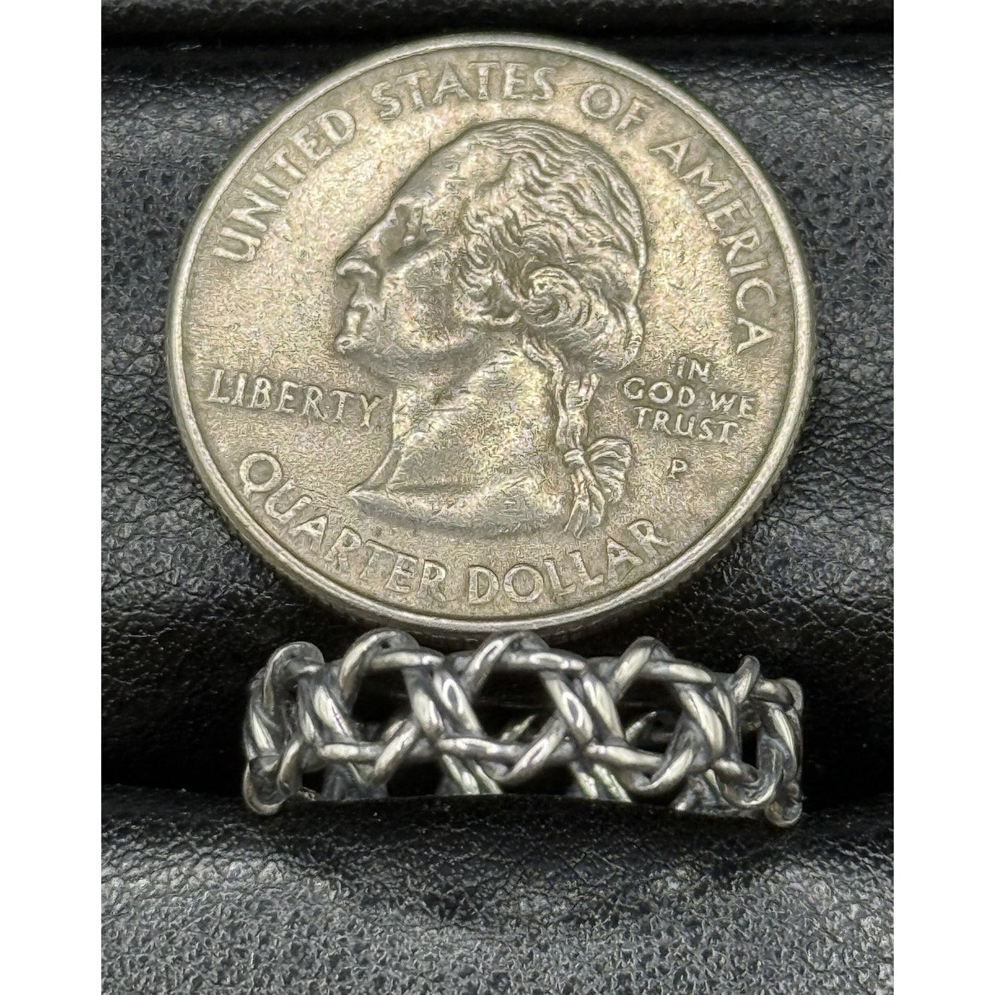 New Condition Sterling Silver Braid Open Ring Size 7.00