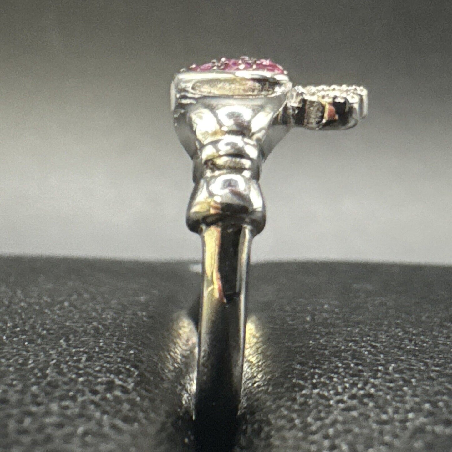 New Condition Sterling Silver Ruby CZ Claddagh Ring 925 Size 6.5