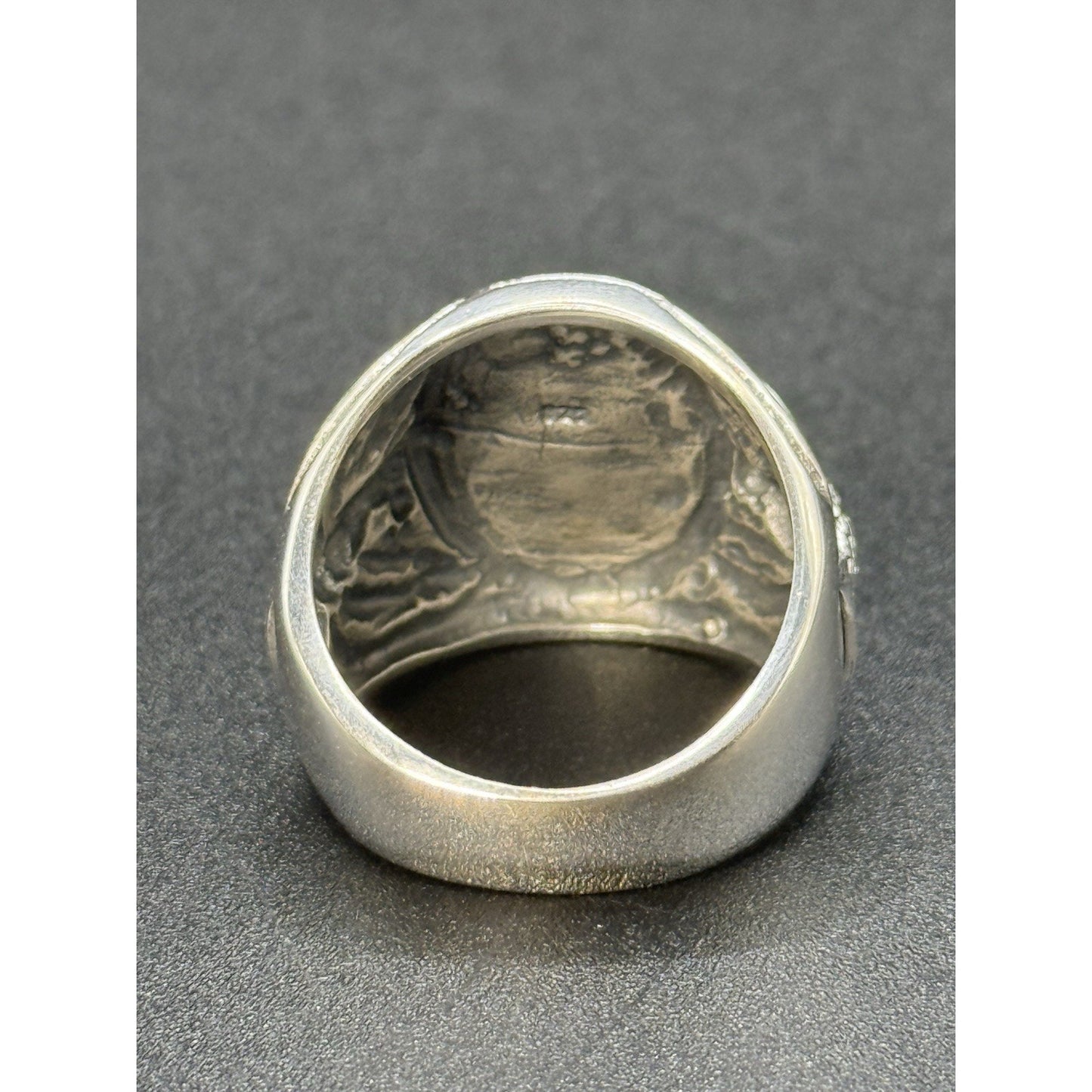New Condition Sterling Silver Heavy Scorpion Eagle Gents Ring Size 10.00