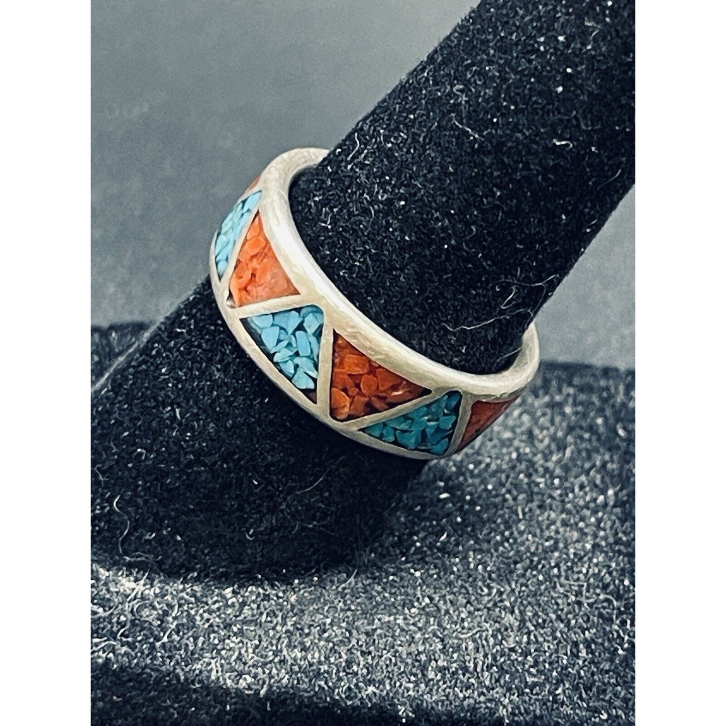 Carolyn Pollack Sterling Silver Turquoise Inlay Ring Size 6.00 K13