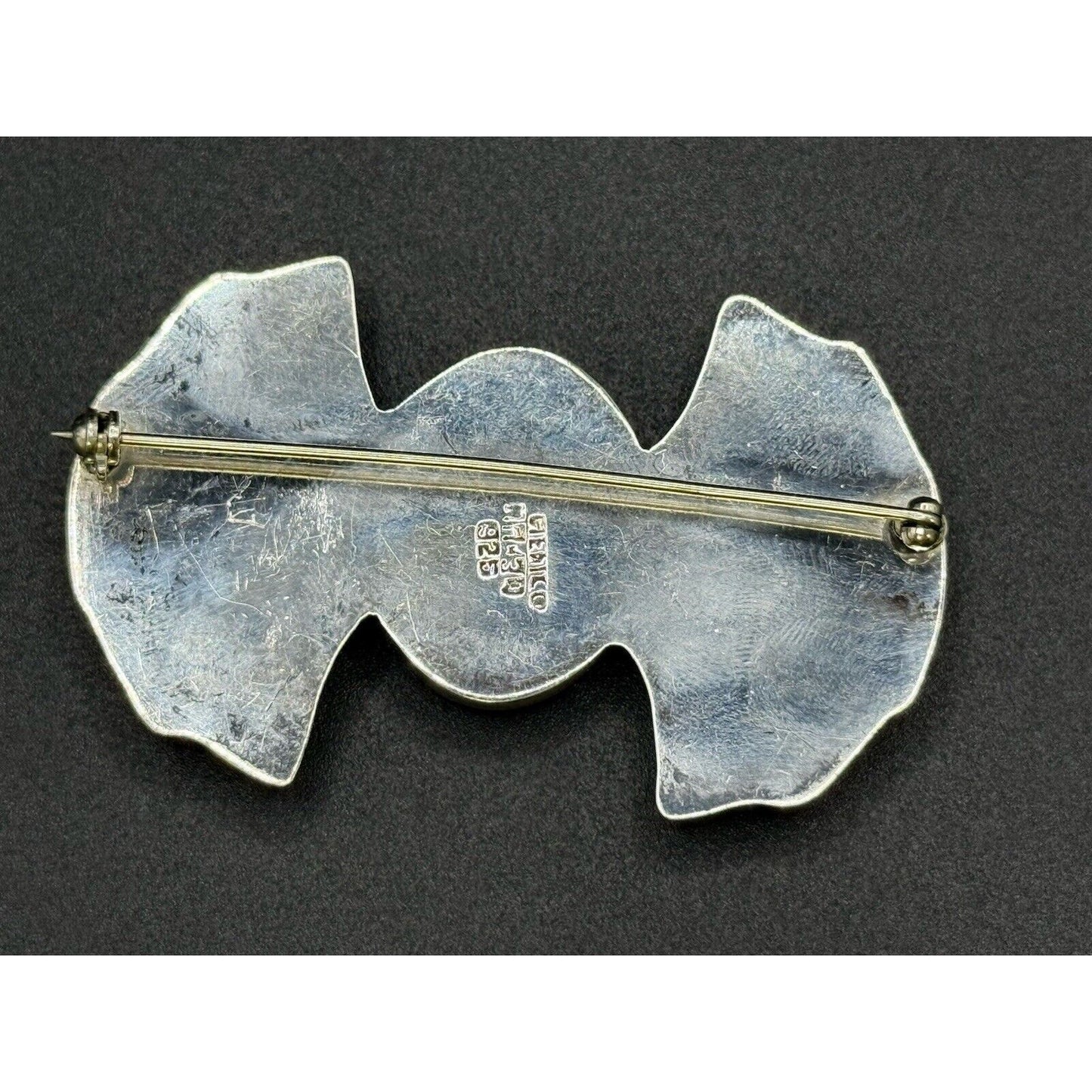 Vintage Taxco Sterling Silver Rose Quartz Brooch Pin 24 Grams N10