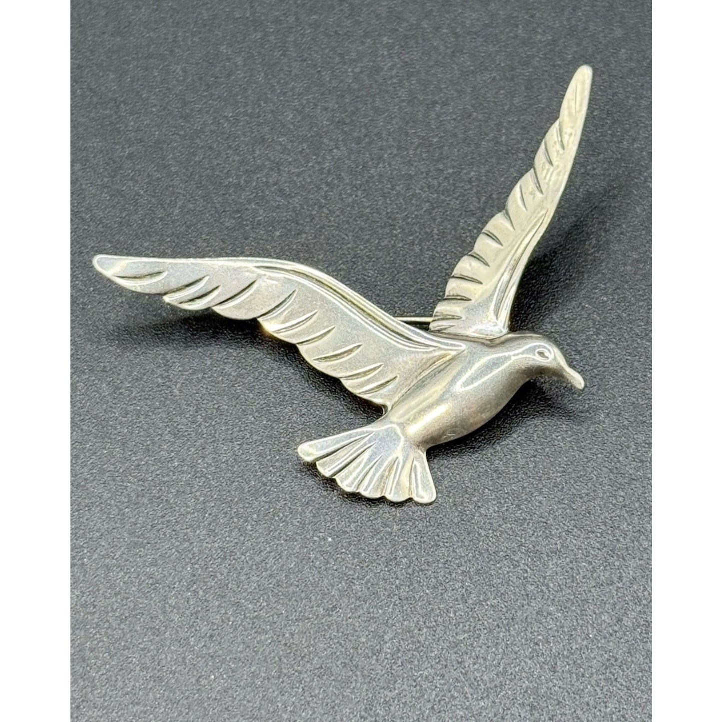 Vintage Sterling Silver Beau Flying Bird Brooch Pin 925 P5