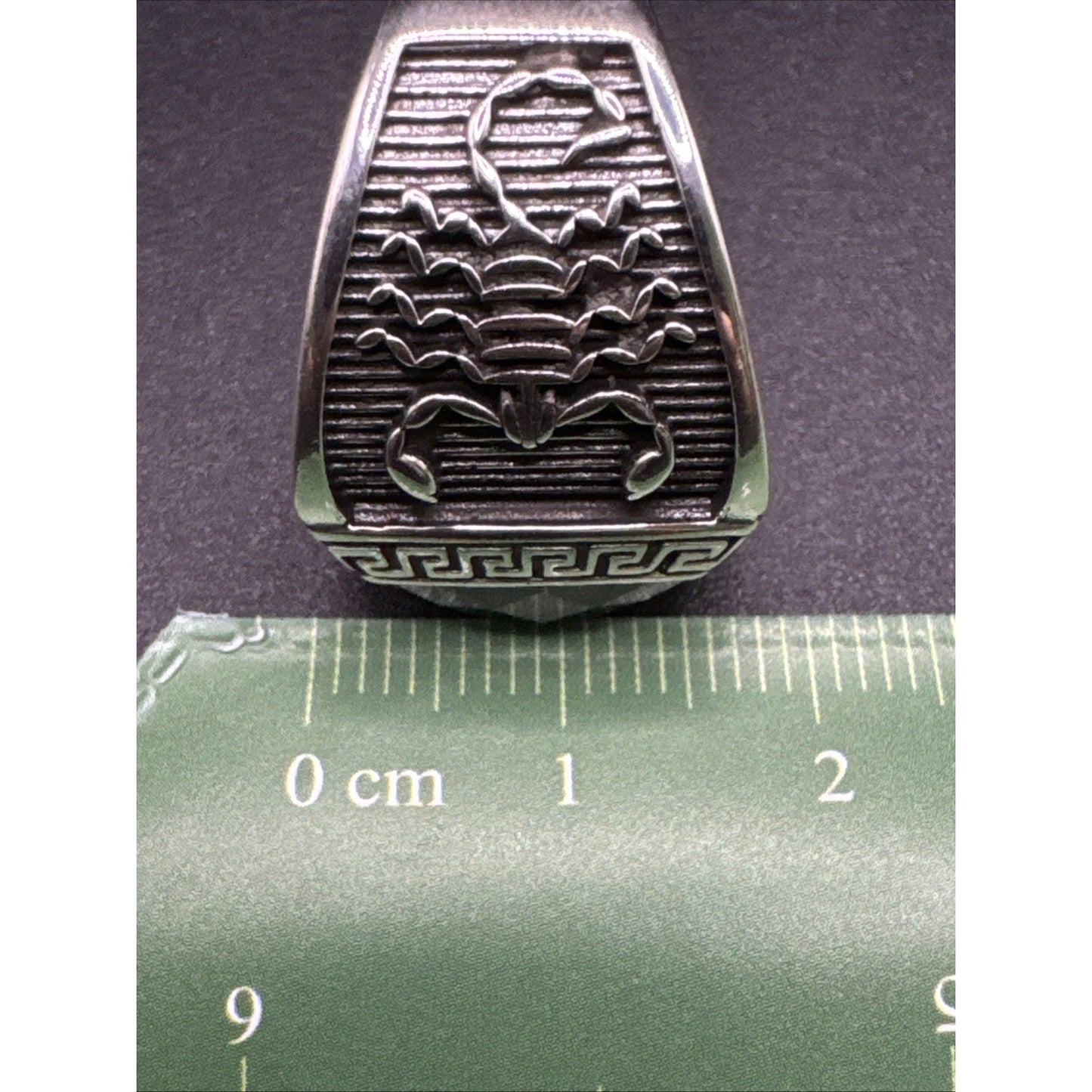 New Condition Sturdy Faceted Onyx Scorpion Ring 925 Size 10 Zodiac