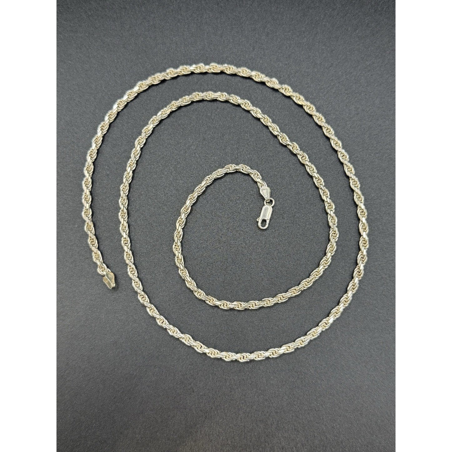 30” Sterling Silver Diamond Cut Rope 3.5MM 34 Grams P5
