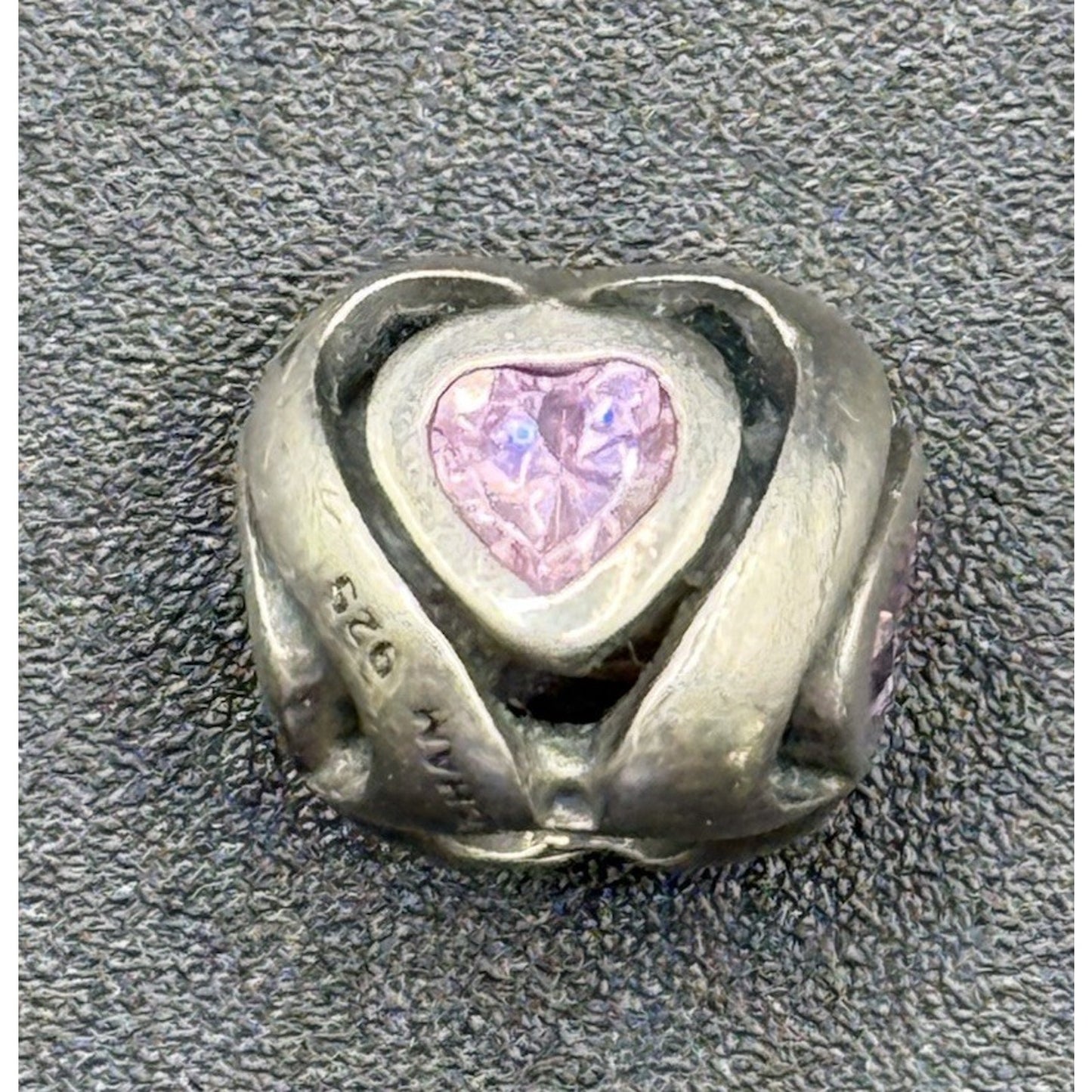Chamilia Sterling Silver Pink Cubic Zirconia Mothers Heart Charm P18