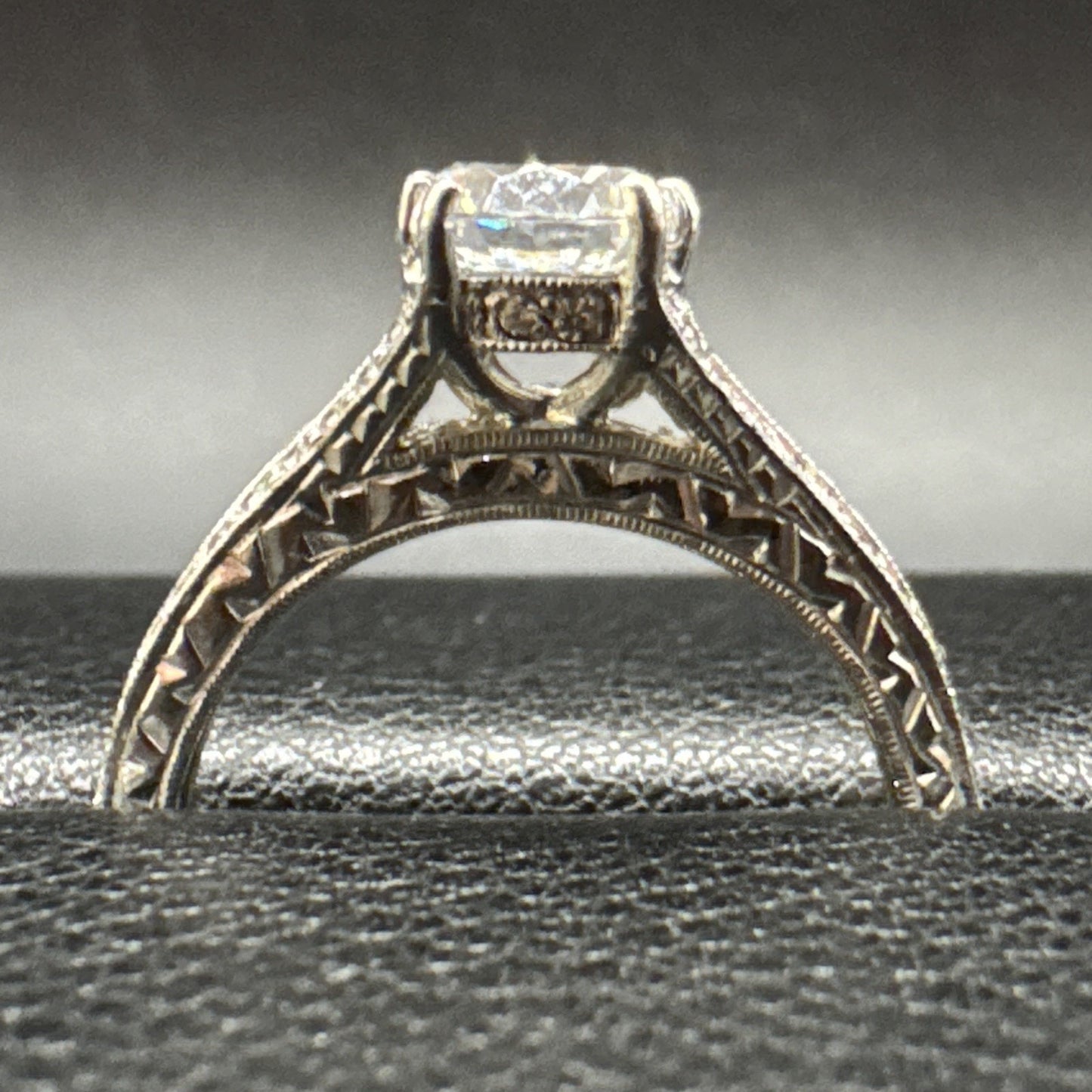 Sterling Silver Split Shank CZ Engagement Ring 925 Size 6.5 Q23