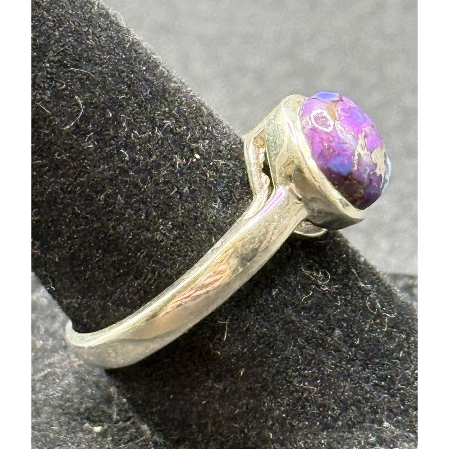 Excellent Used Condition Sterling Silver Copper Purple Turquoise Ring Size 7 P19