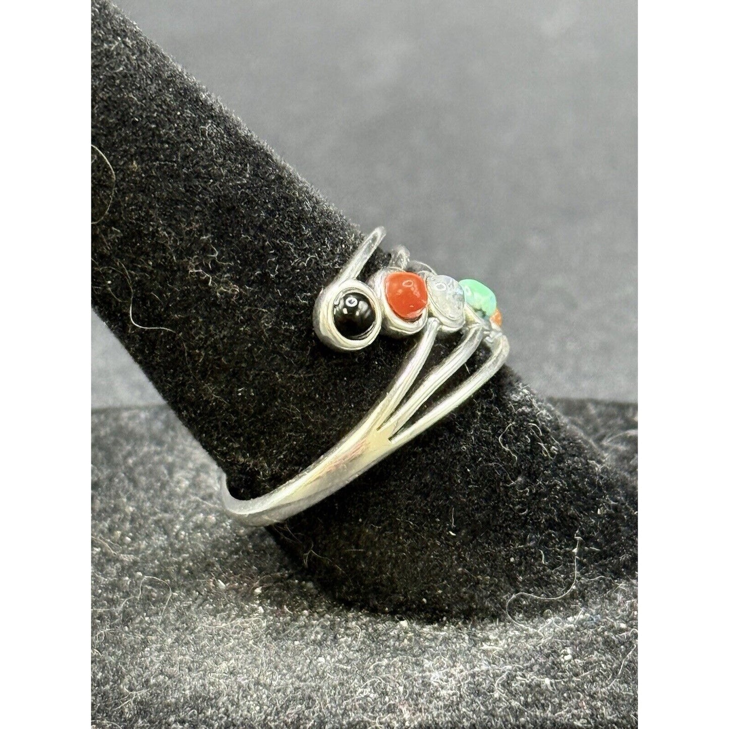 New Condition Sterling Silver Multi Gemstone Ring Size 7.00 Turquoise