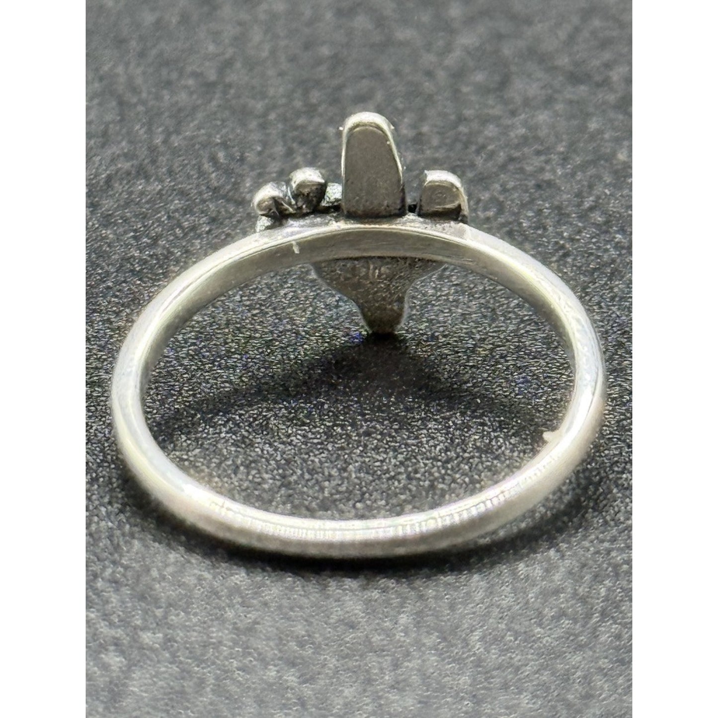 New Condition Sterling Silver Lab Blue Opal Cactus Ring Size 6.75