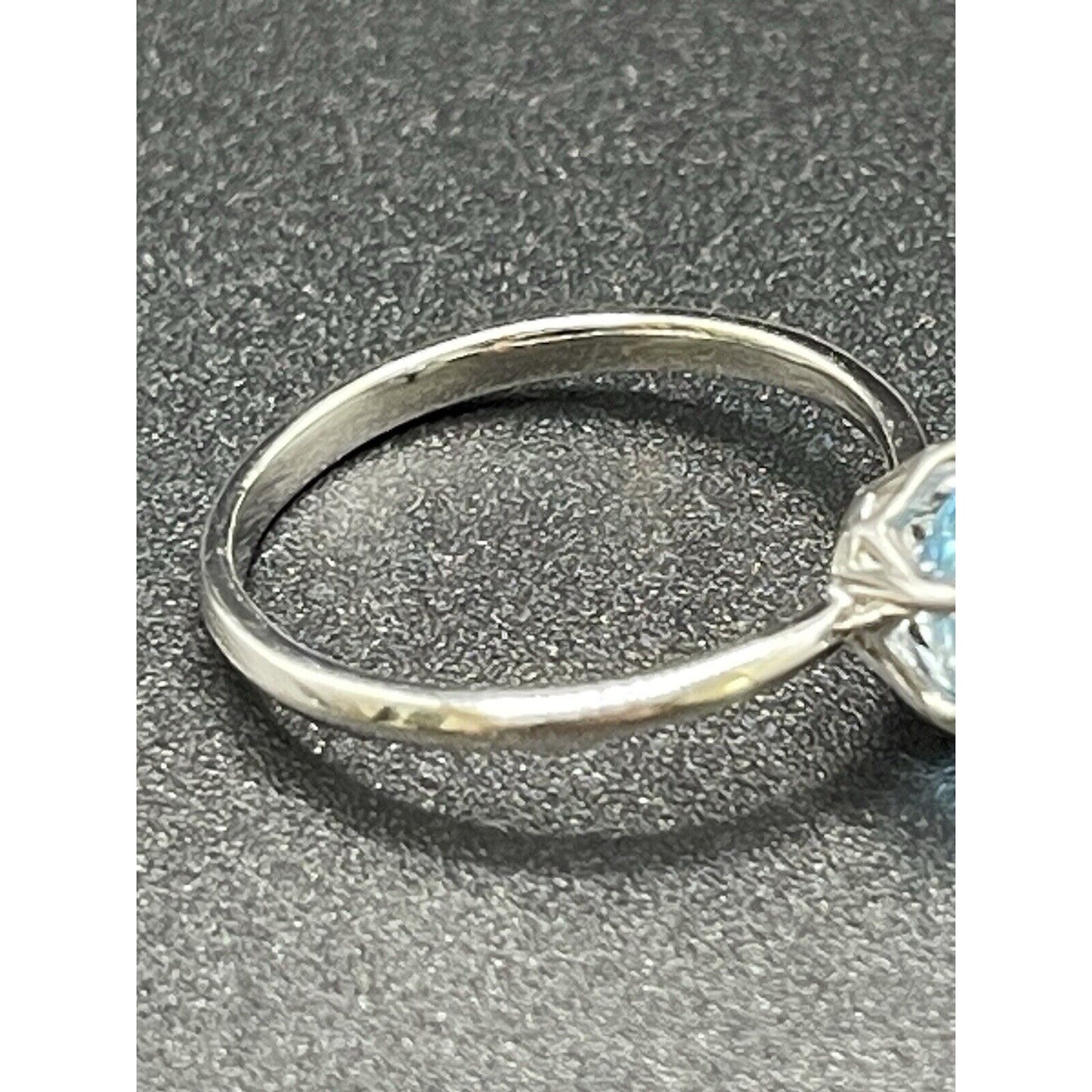 New Condition Sterling Silver Genuine Blue Topaz 8x6MM Size 7.00