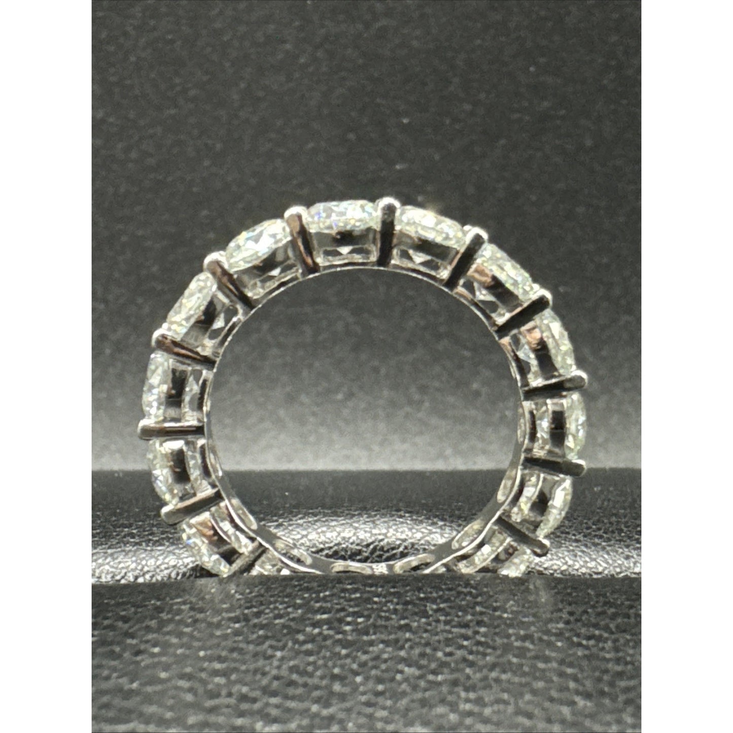 New Condition Sterling Silver Moissanite Eternity Band Ring 925 Size 8.75 GRAR22