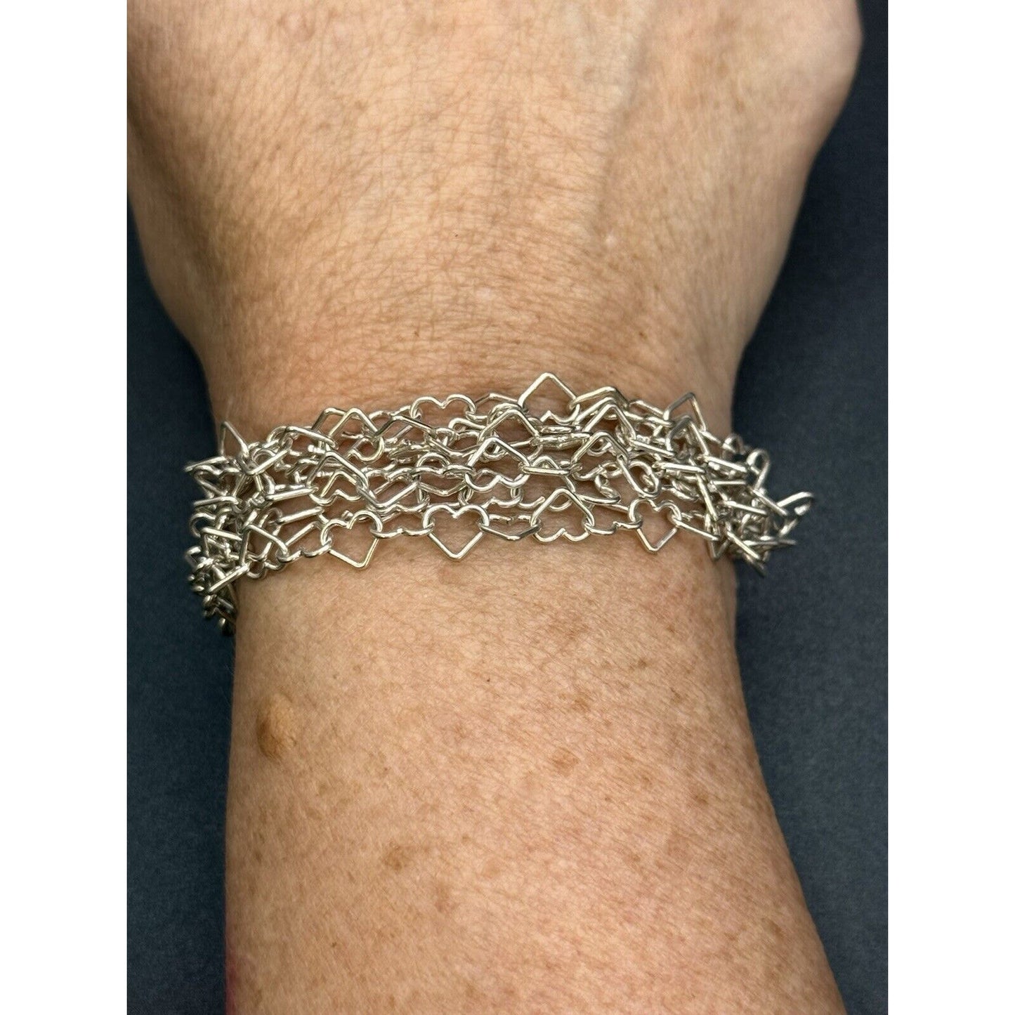7” Sterling Silver Multi Strand Bracelet Italy 24 Grams 925 M8