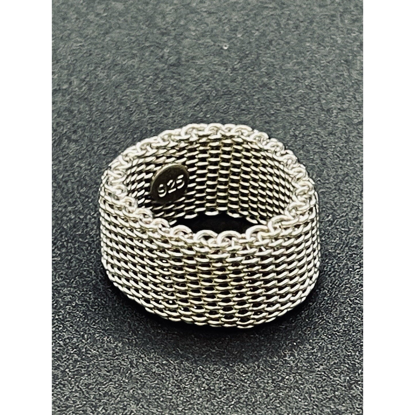 New Condition Sterling Silver Mesh Ring Size 5.00