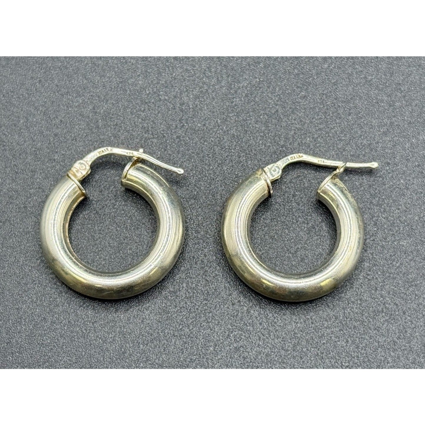 22MM Sterling Silver Tube Hoop Earrings 5MM 925